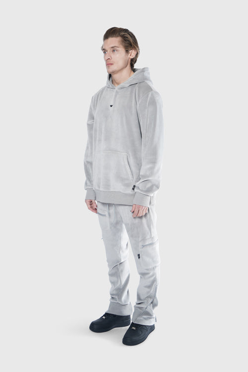 Metal Logo Velour Flared Sweatpants