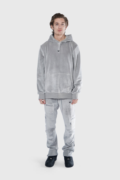 Metal Logo Velour Hoodie