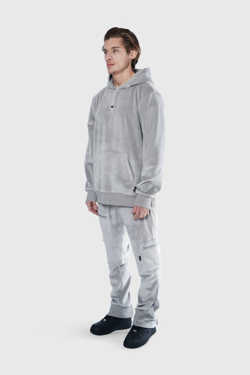 Metal Logo Velour Hoodie