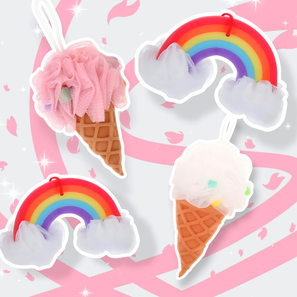 Vanilla Ice cream Bath Pouf