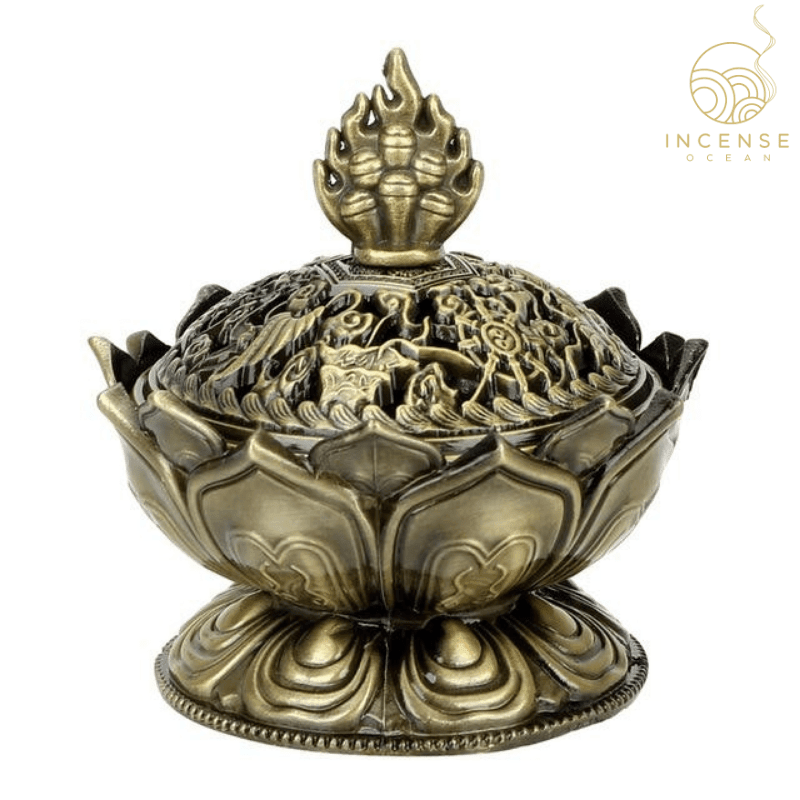 Lotus Flower Sandalwood Censer Incense Holder