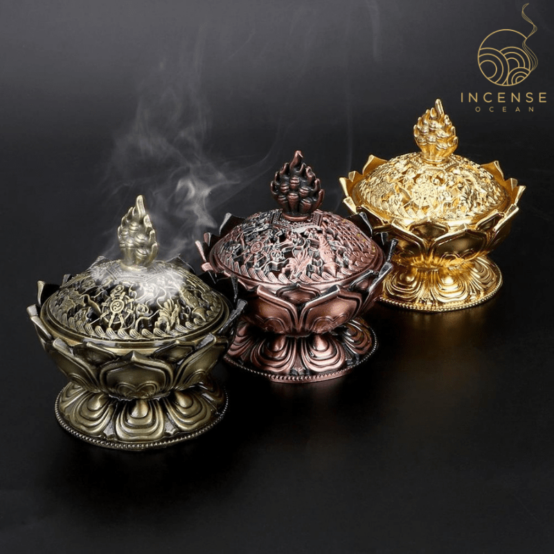 Lotus Flower Sandalwood Censer Incense Holder