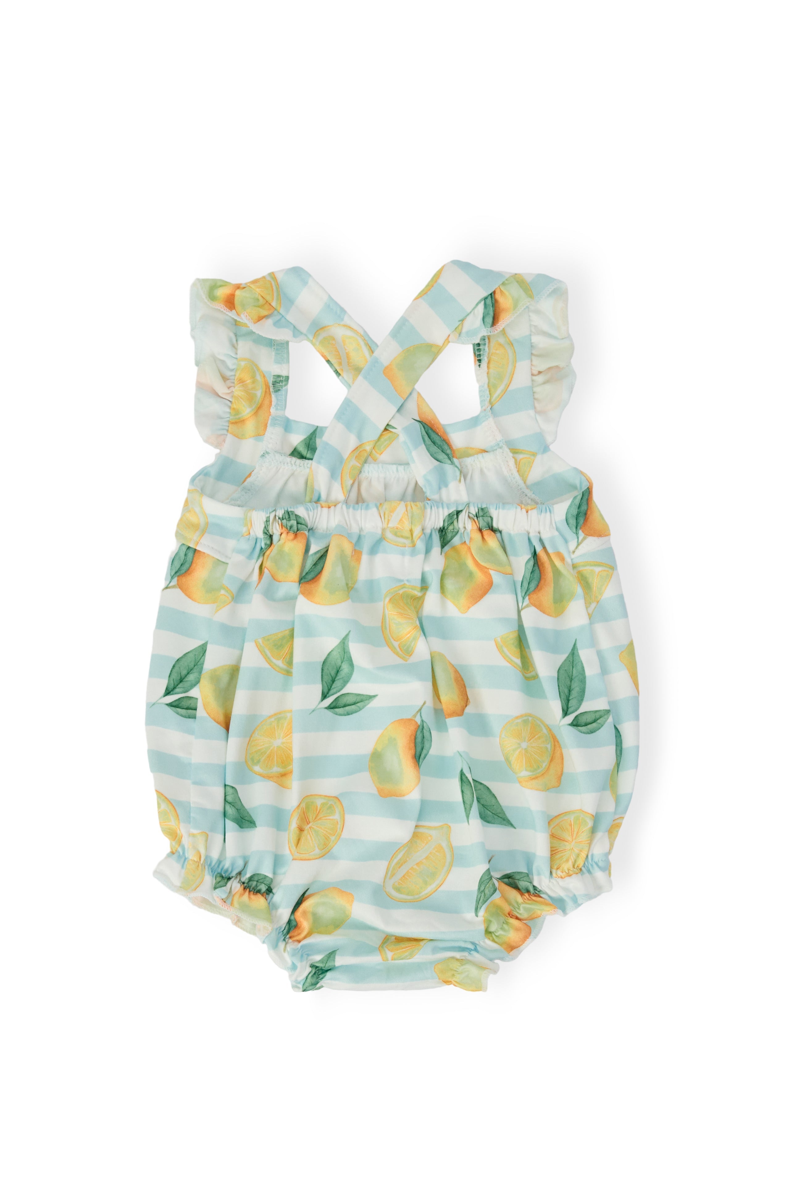 Lovely Lemons Ruffle Cross Back Romper