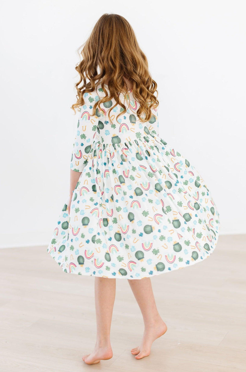 Luck of the Irish 3/4 Sleeve Pocket Twirl Dress