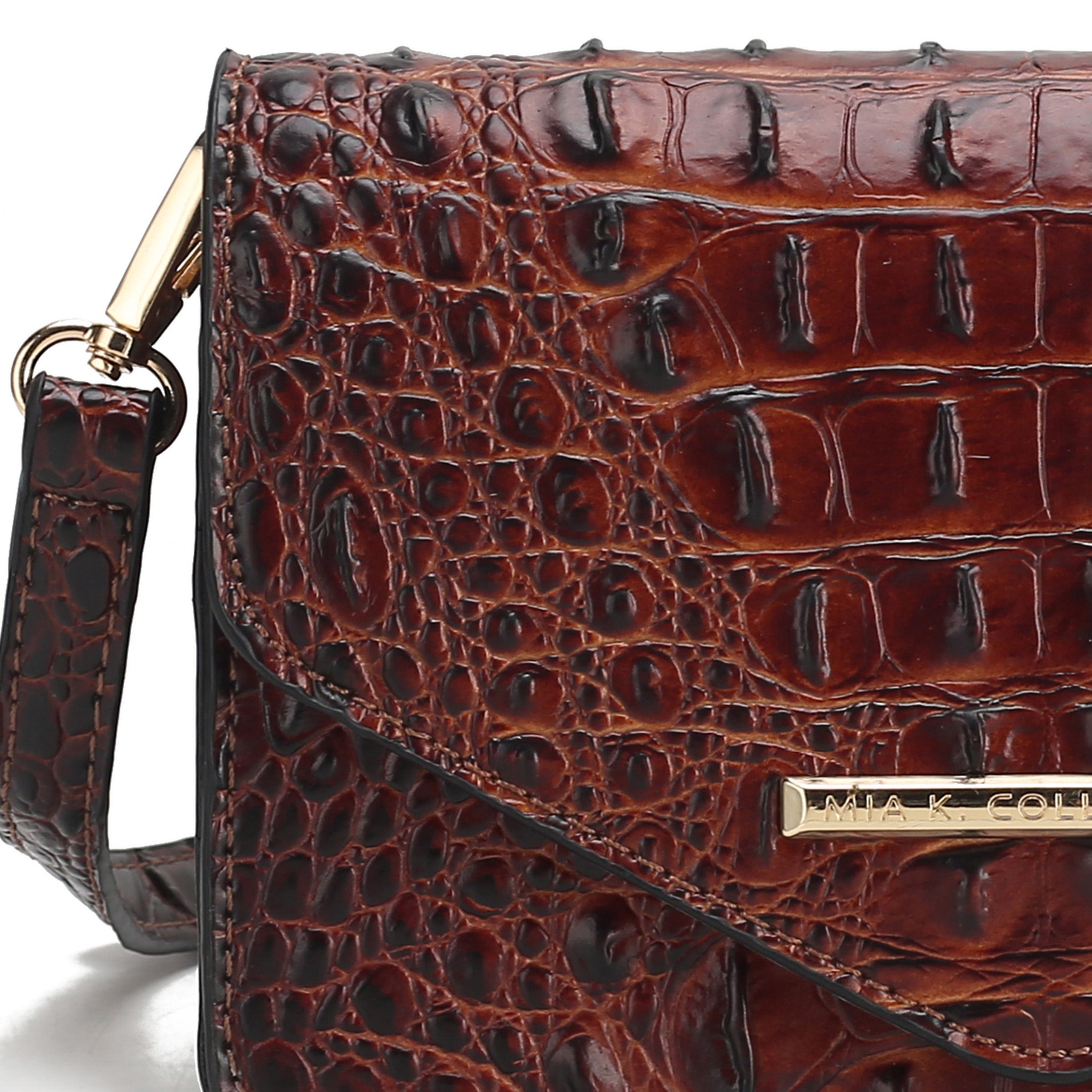 Vanta Solid Croc Saddle Bag