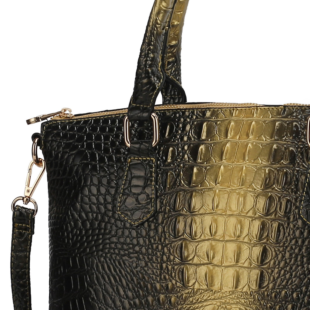 Liora Croc-Embossed Tote Bag and Set