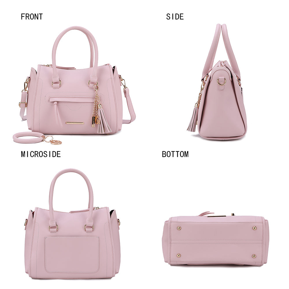 Valeria Satchel Handbag and keyring Bracelet Set