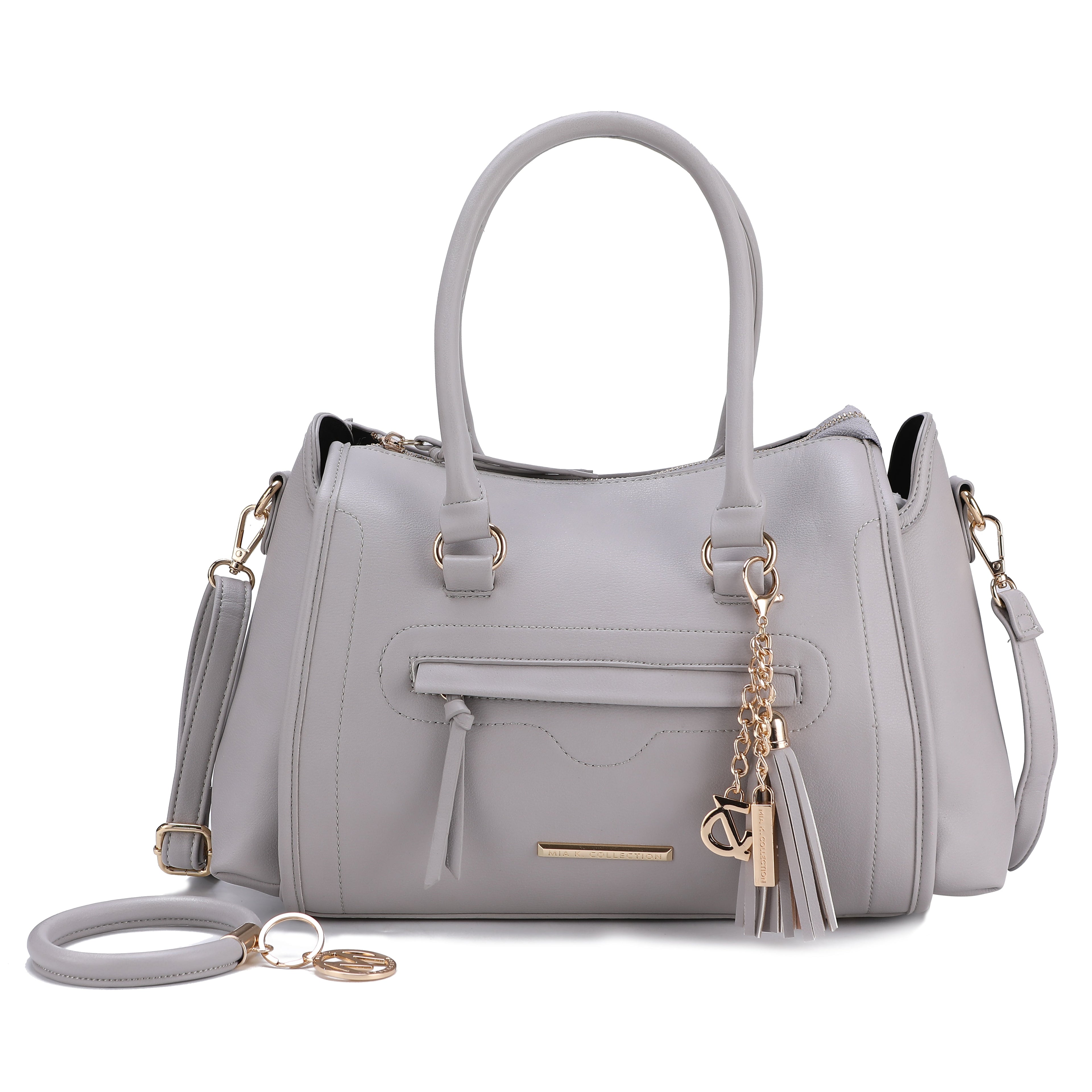 Valeria Satchel Handbag and keyring Bracelet Set