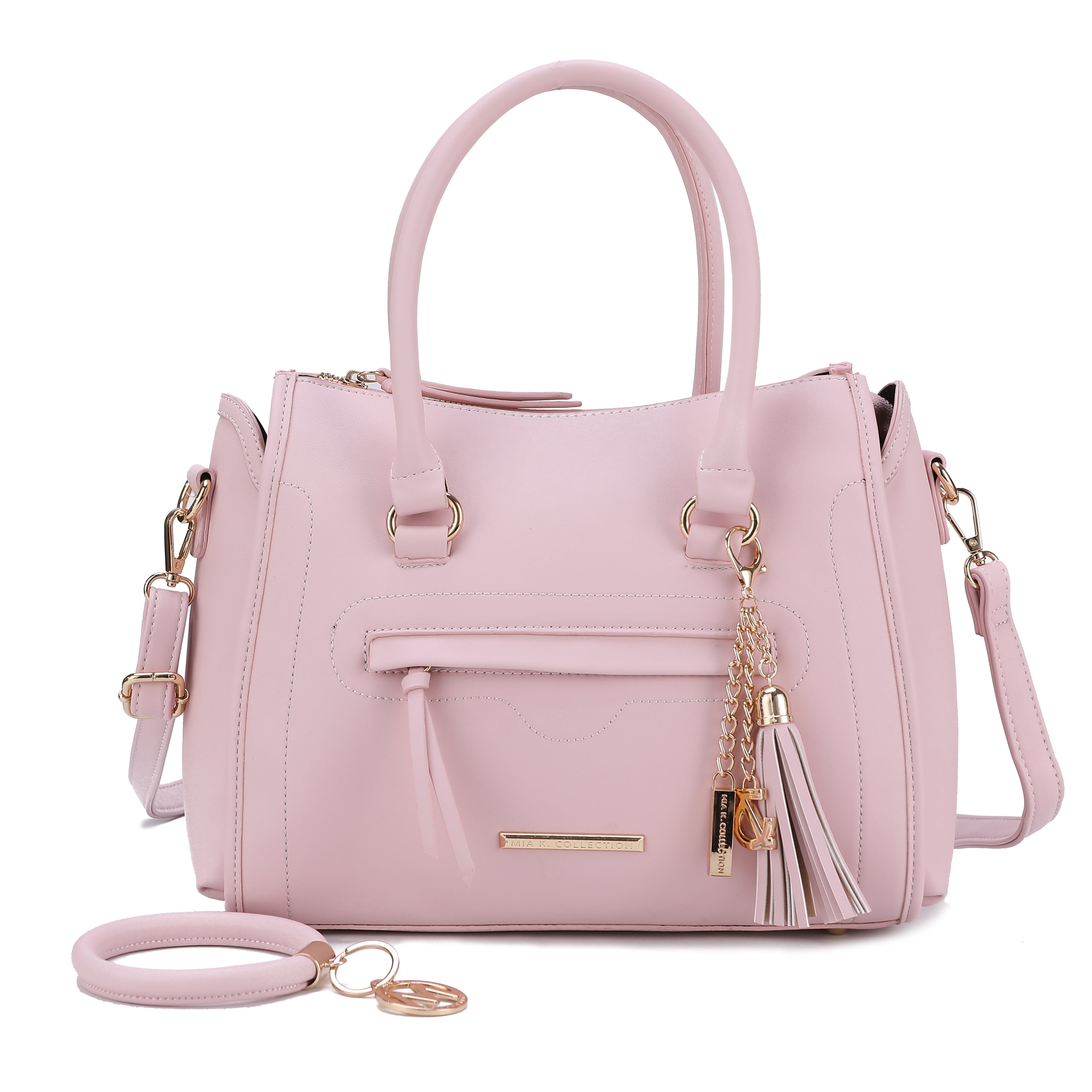 Valeria Satchel Handbag and keyring Bracelet Set