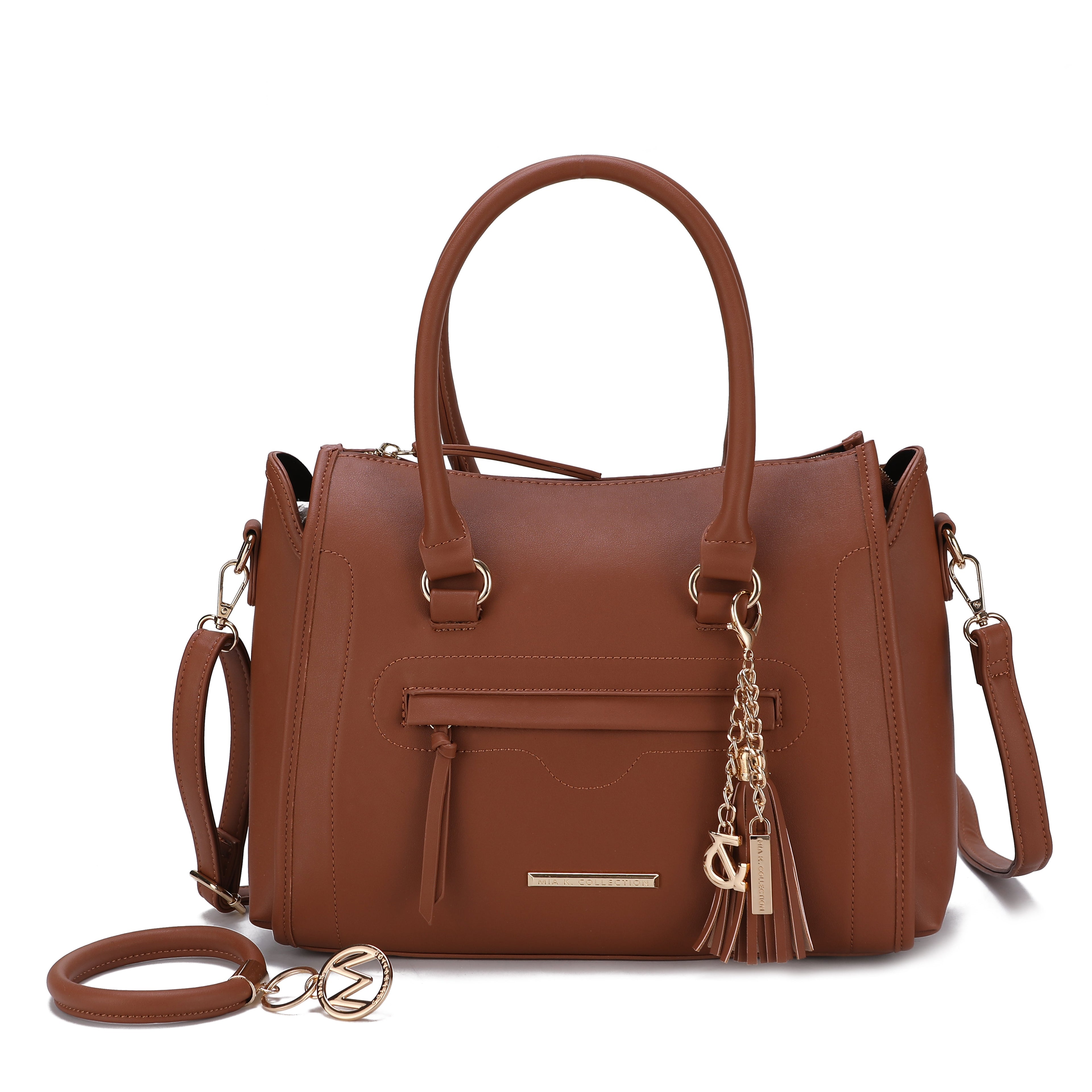 Valeria Satchel Handbag and keyring Bracelet Set