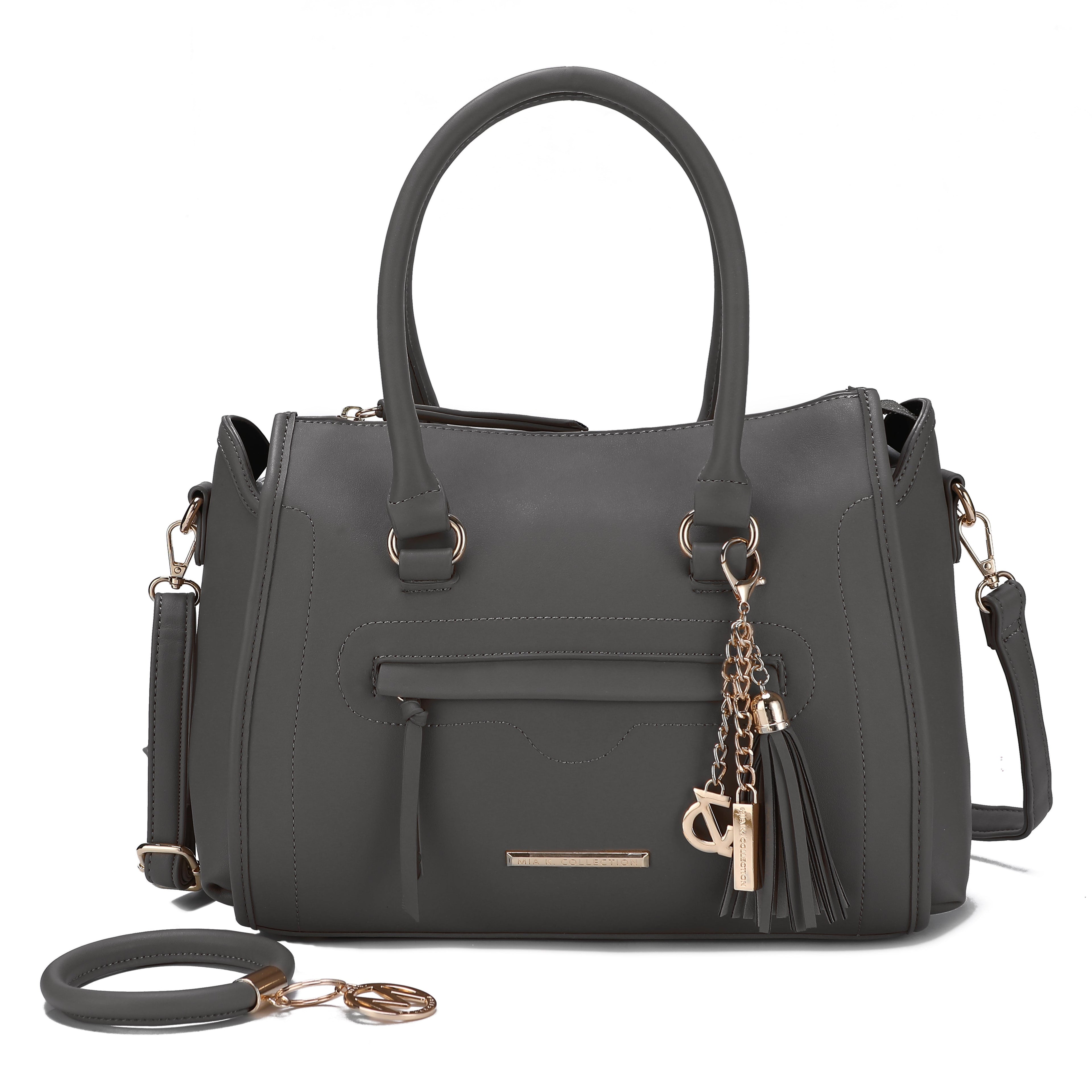 Valeria Satchel Handbag and keyring Bracelet Set