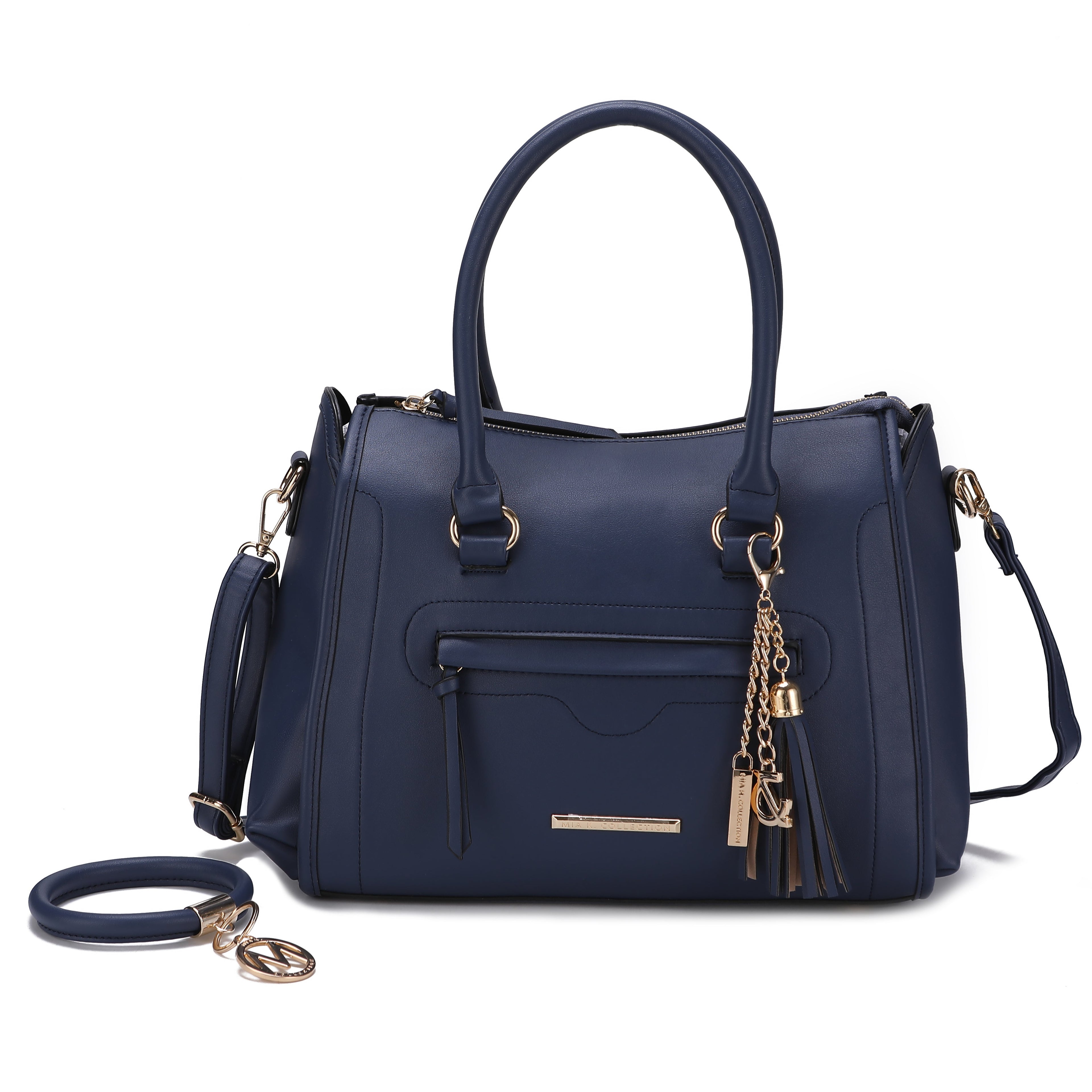 Valeria Satchel Handbag and keyring Bracelet Set