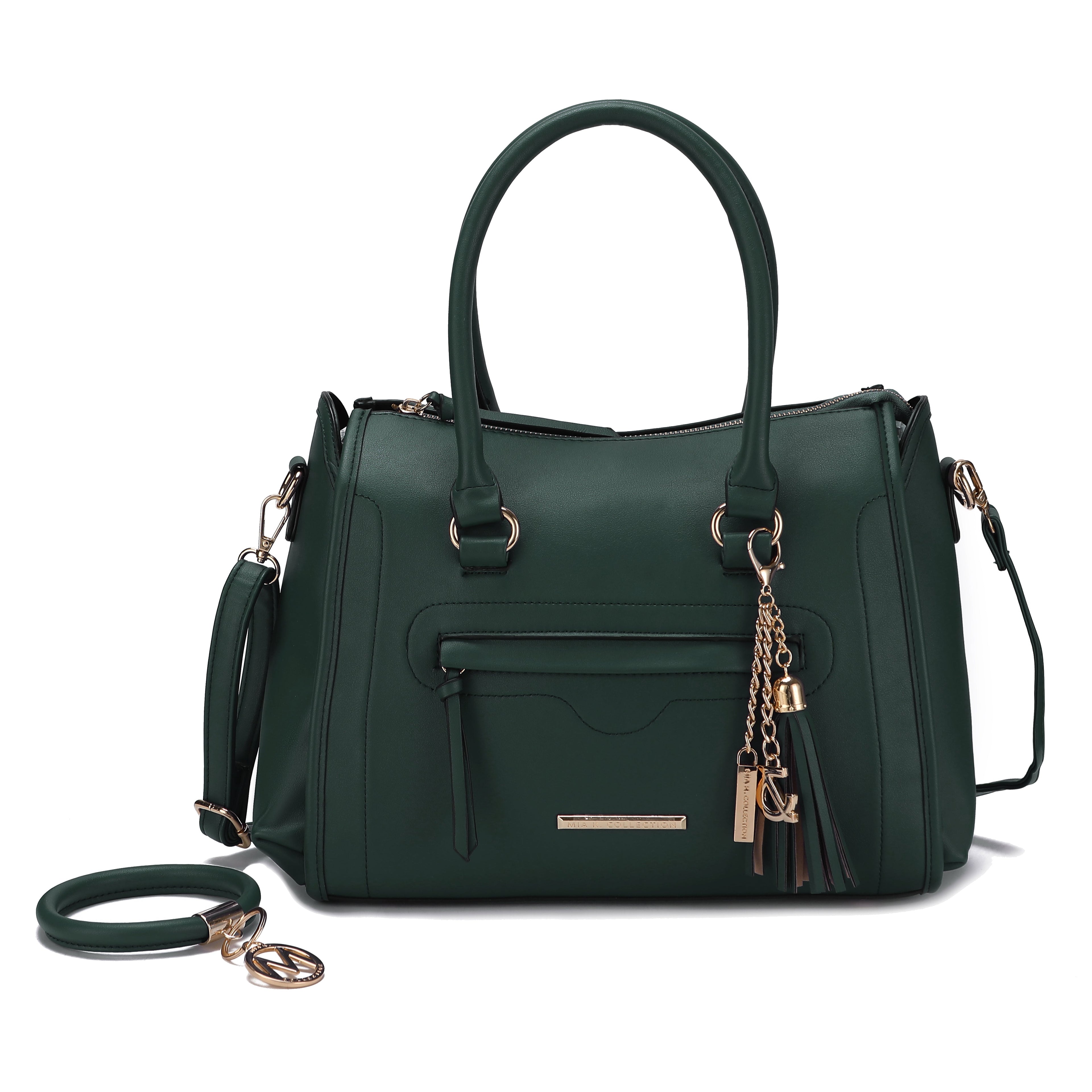 Valeria Satchel Handbag and keyring Bracelet Set