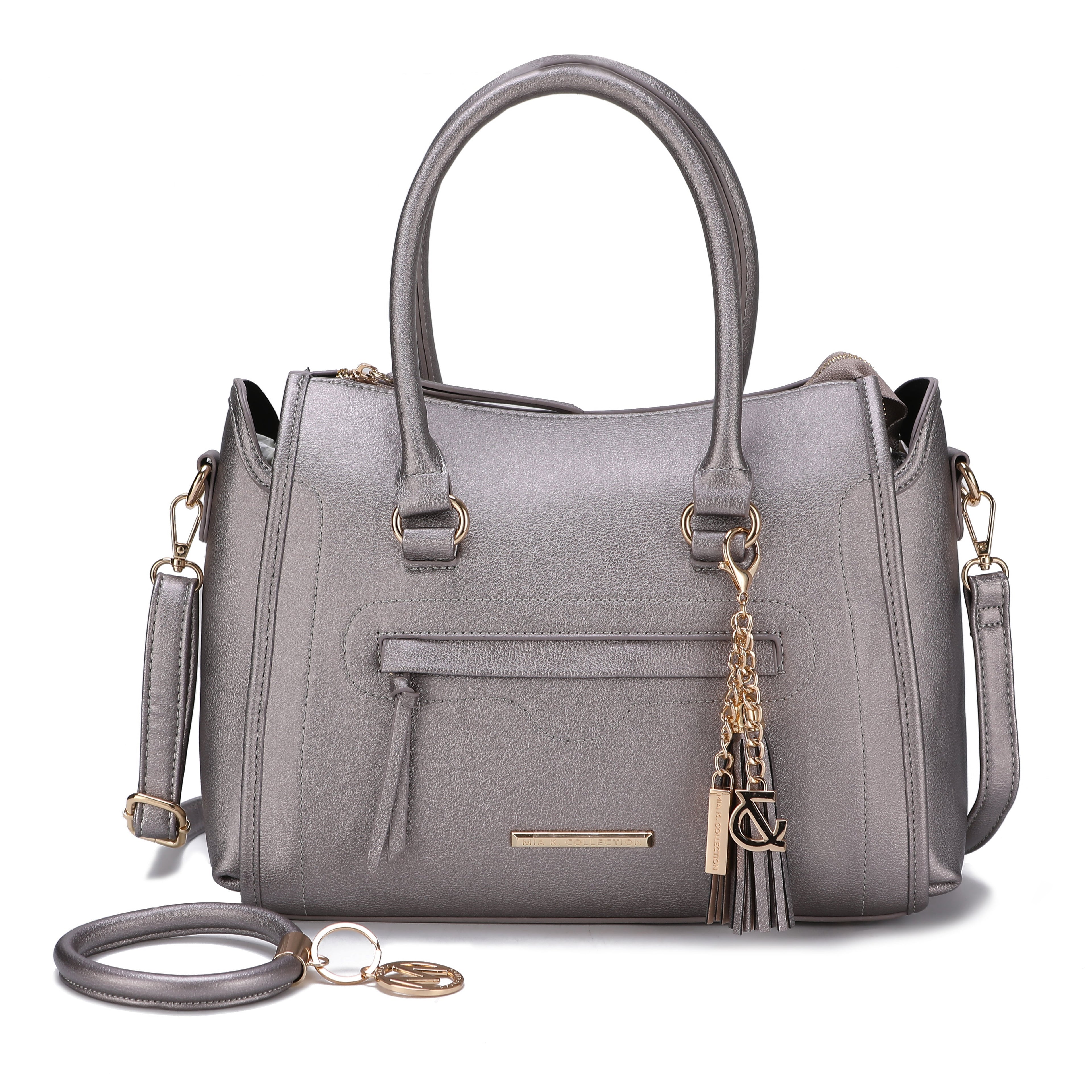 Valeria Satchel Handbag and keyring Bracelet Set