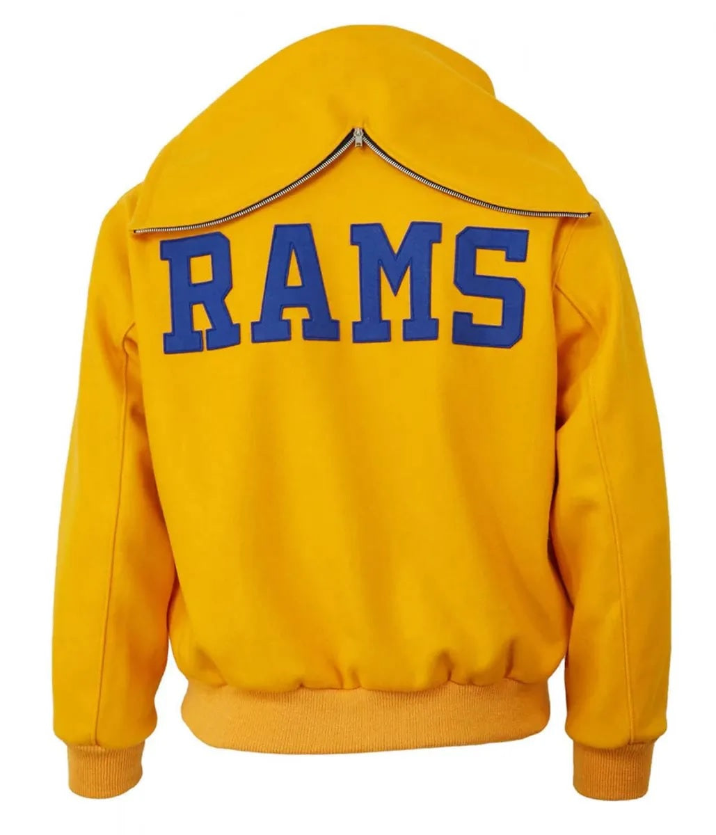 1950 Los Angeles Rams Yellow Wool Hooded Jacket