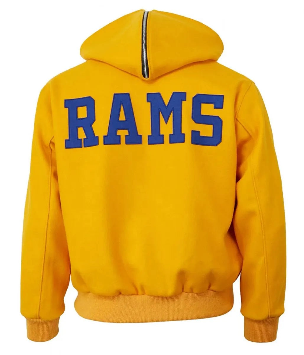1950 Los Angeles Rams Yellow Wool Hooded Jacket