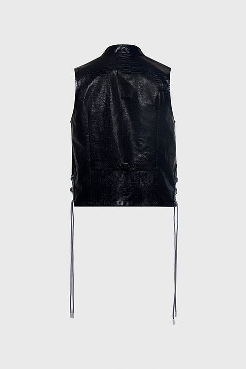 Crocodile Skin Fisherman Utility Vest