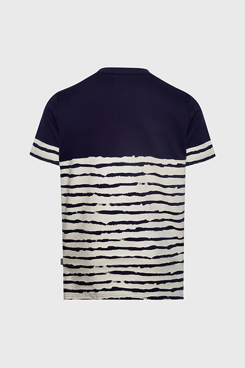 Striped Waves Henley Pocket Tee