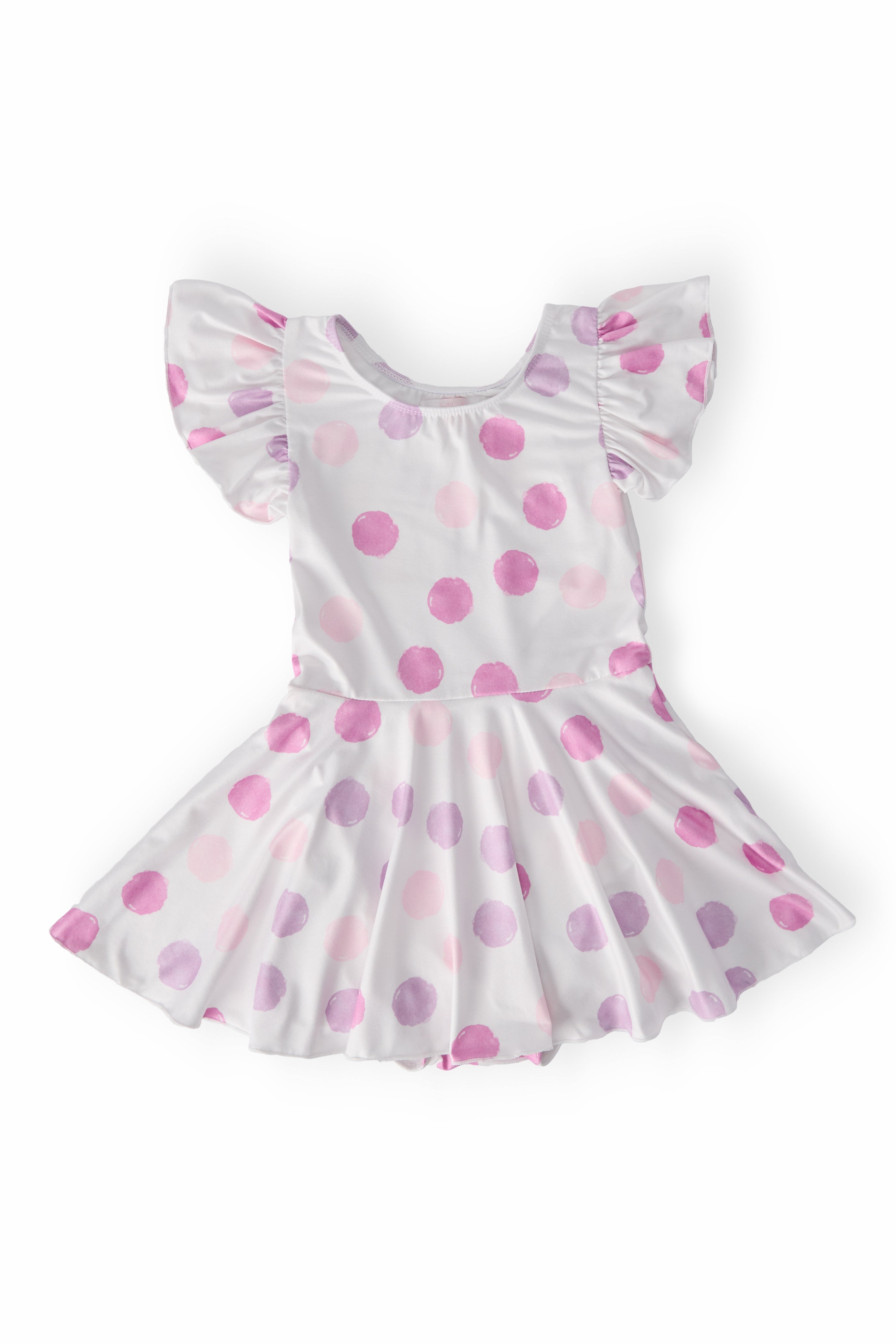 Pastel Polka Dot S/S Twirl Leotard