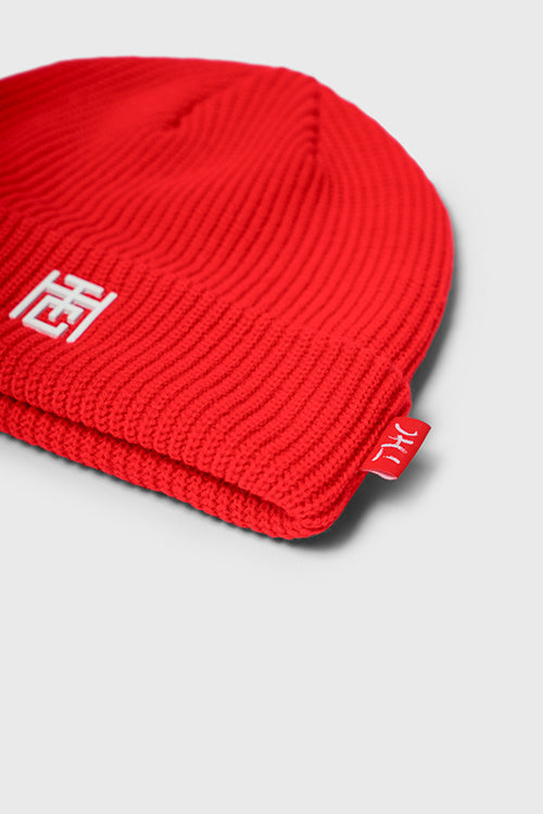 Emblem Ribbed Fisherman Beanie