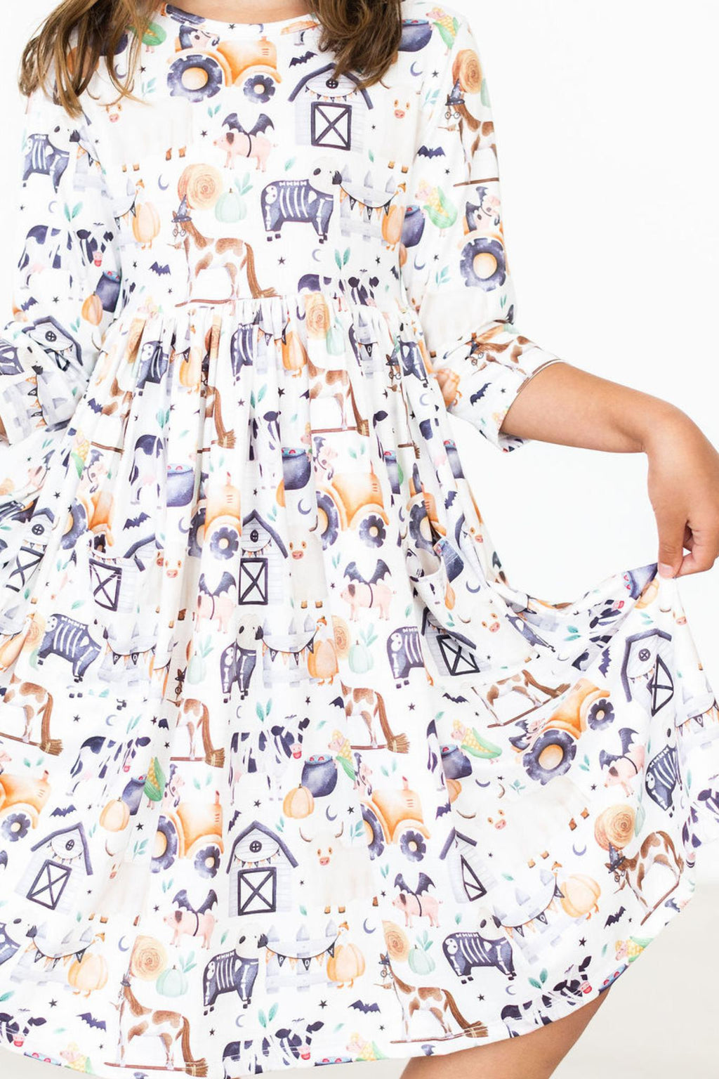 SALE Stay Spooky 3/4 Sleeve Pocket Twirl Dress