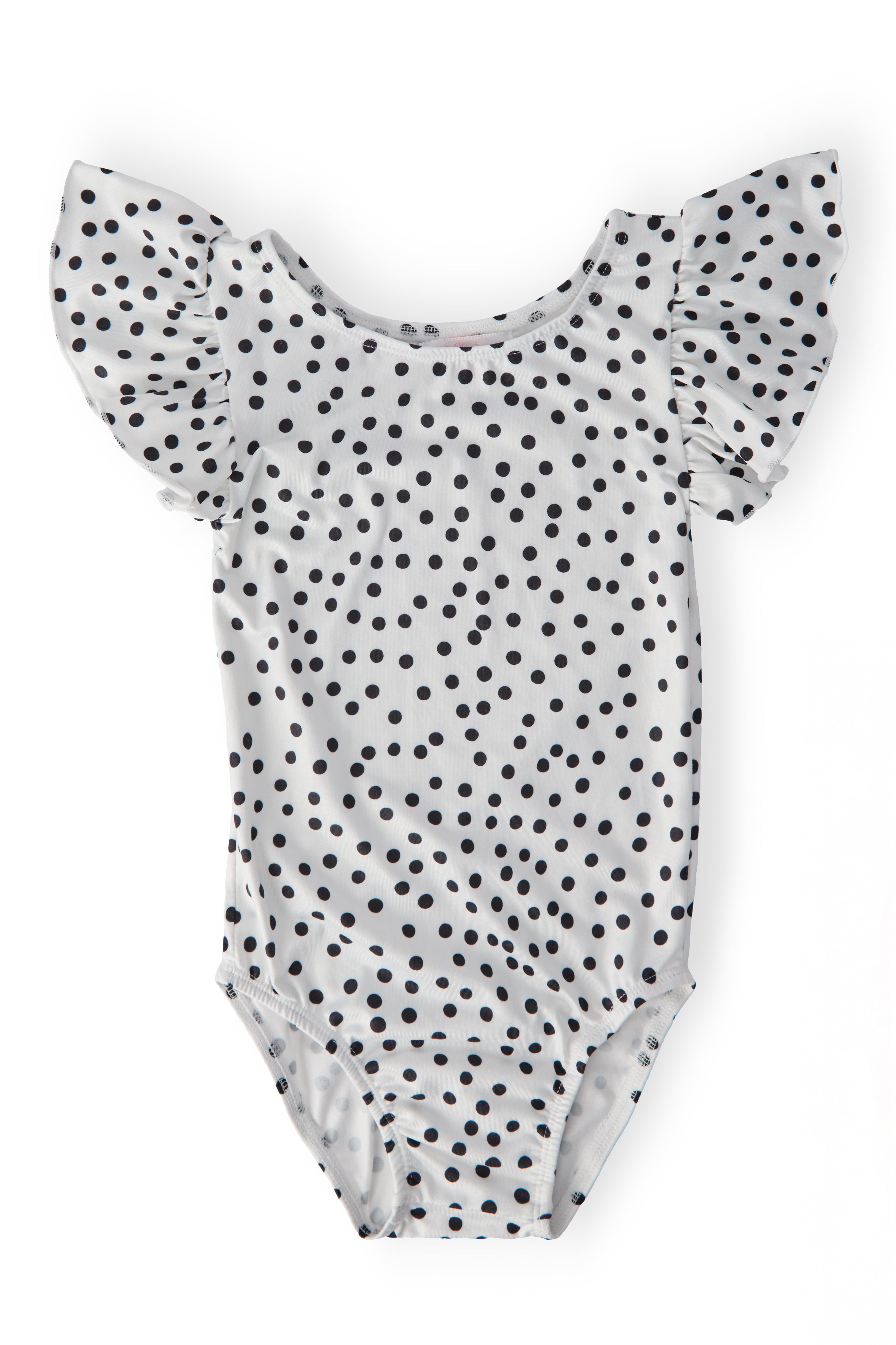 Scattered Dot S/S Flutter Sleeve Leotard
