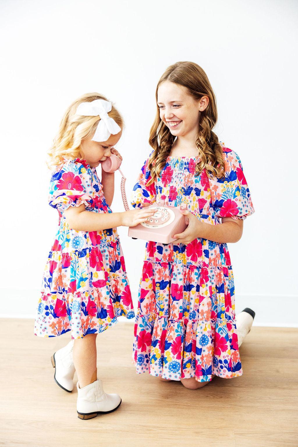 Sunshine Garden Smocked Ruffle Dress