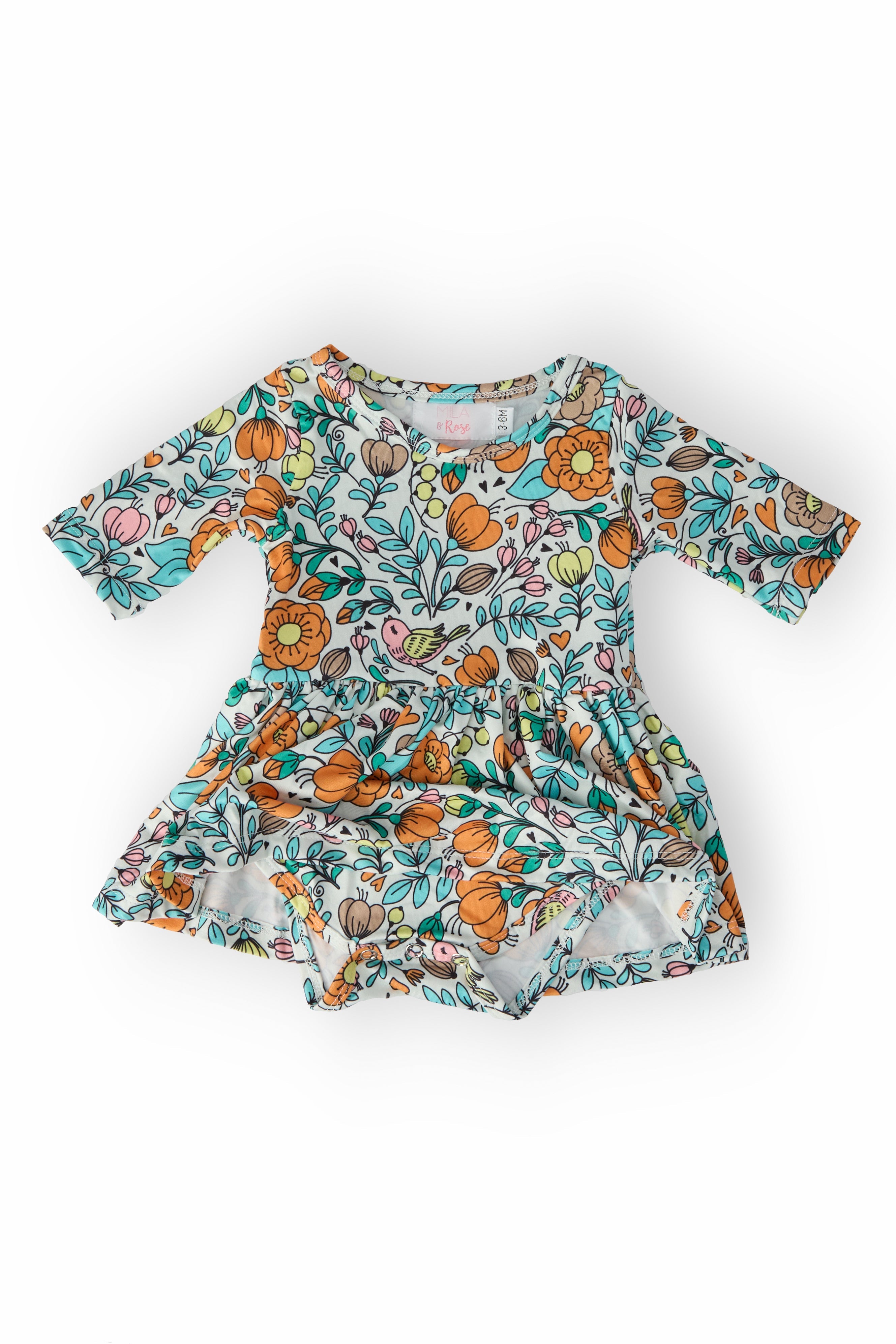 Vintage Vibes 3/4 Sleeve Twirl Bodysuit