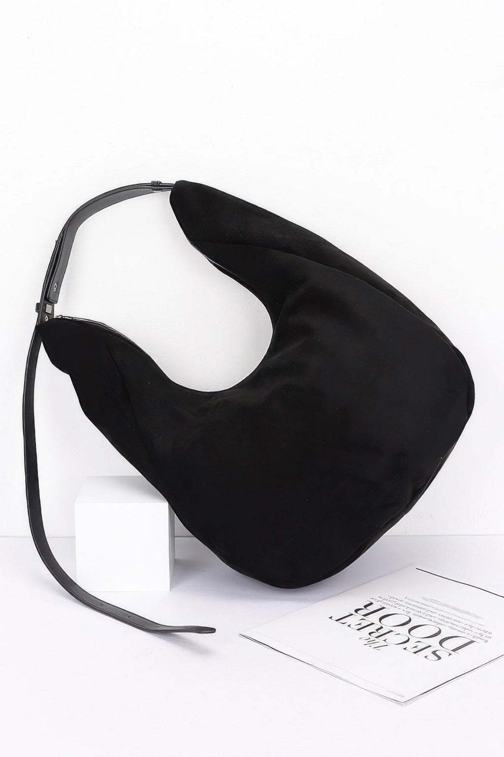 Faux Suede Bindle Bag