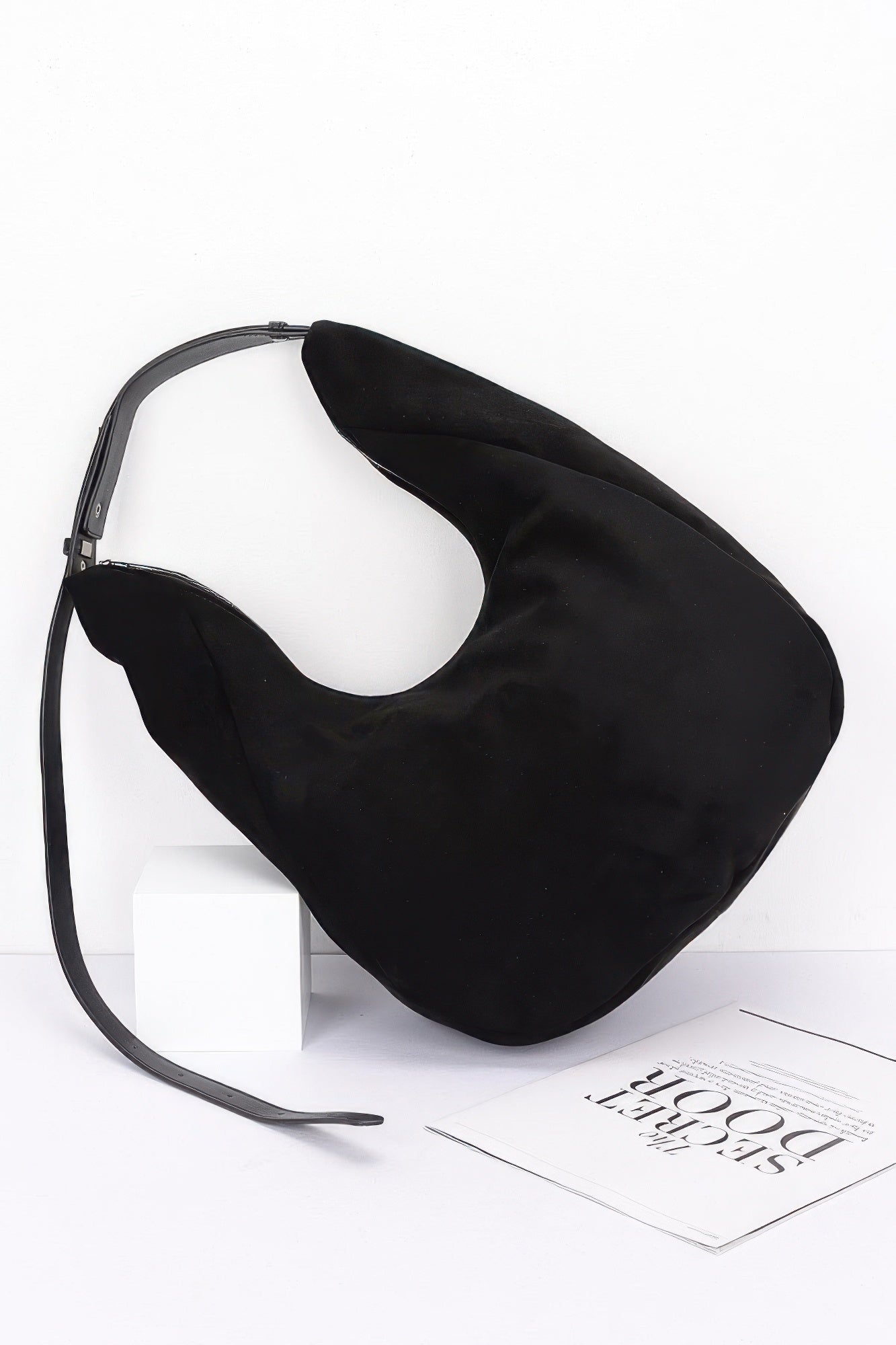 Faux Suede Bindle Bag