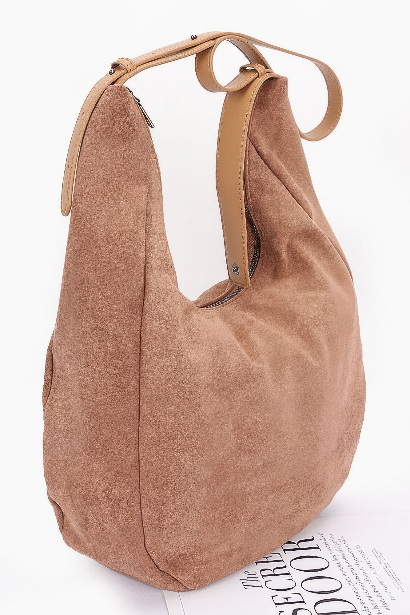 Faux Suede Bindle Bag