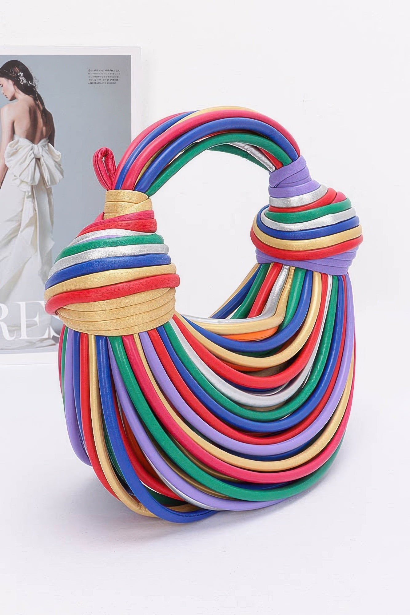 Faux Leather Rope Hobo Bag