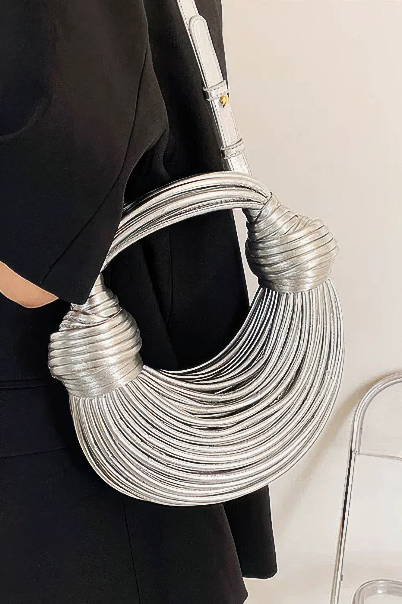 Faux Leather Rope Hobo Bag