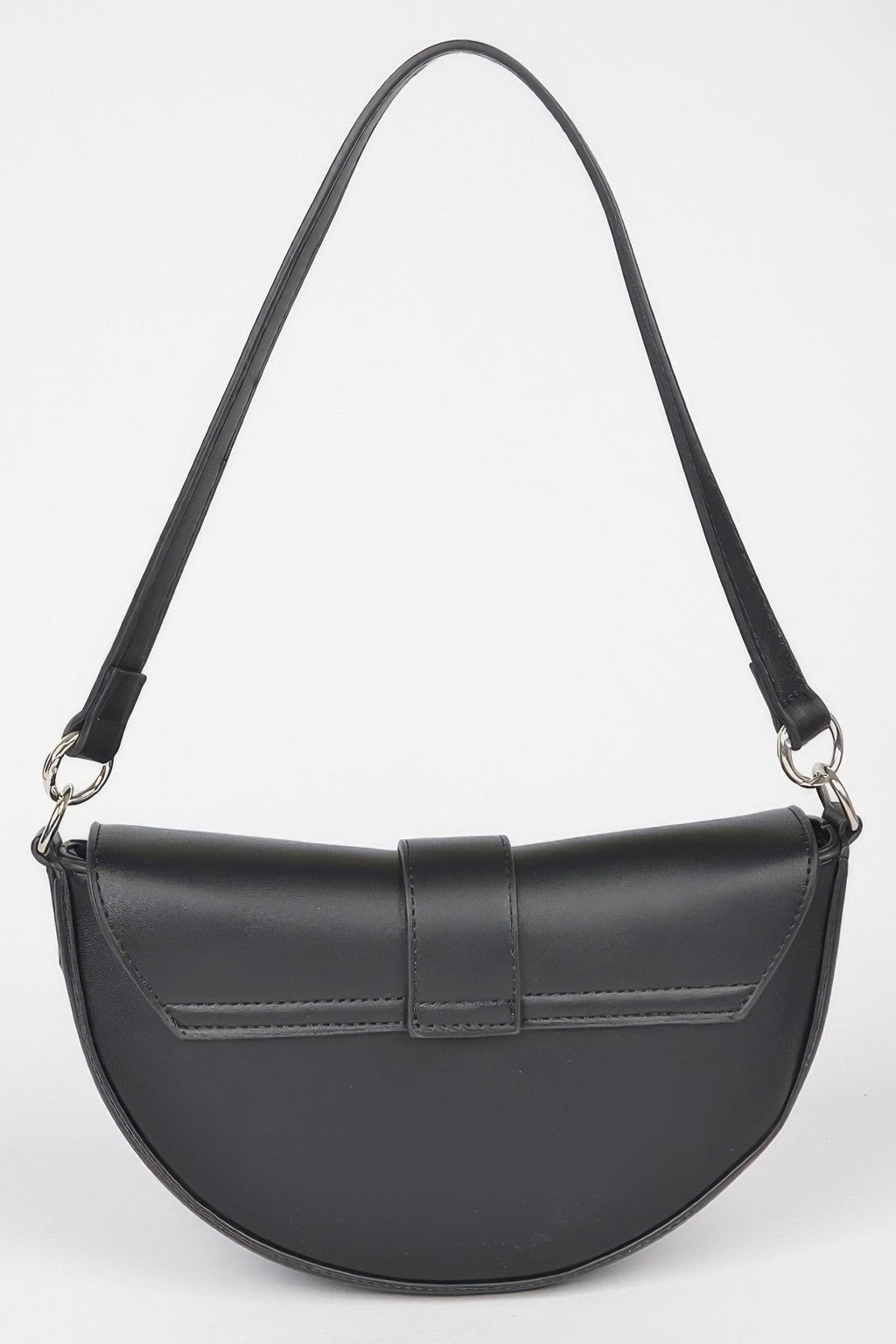 Faux Leather Buckle Shoulder Bag