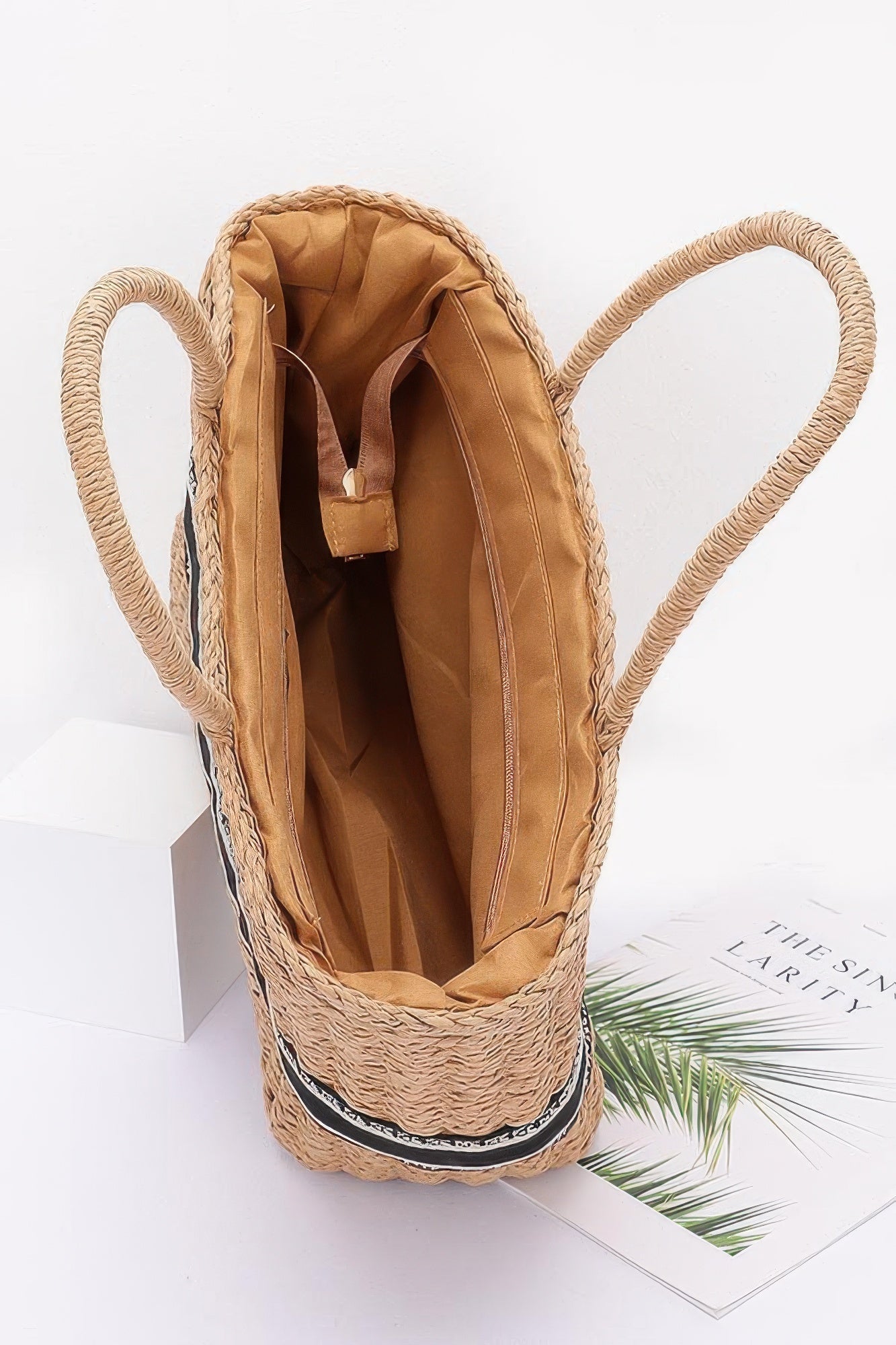 Faux Straw Tote Bag