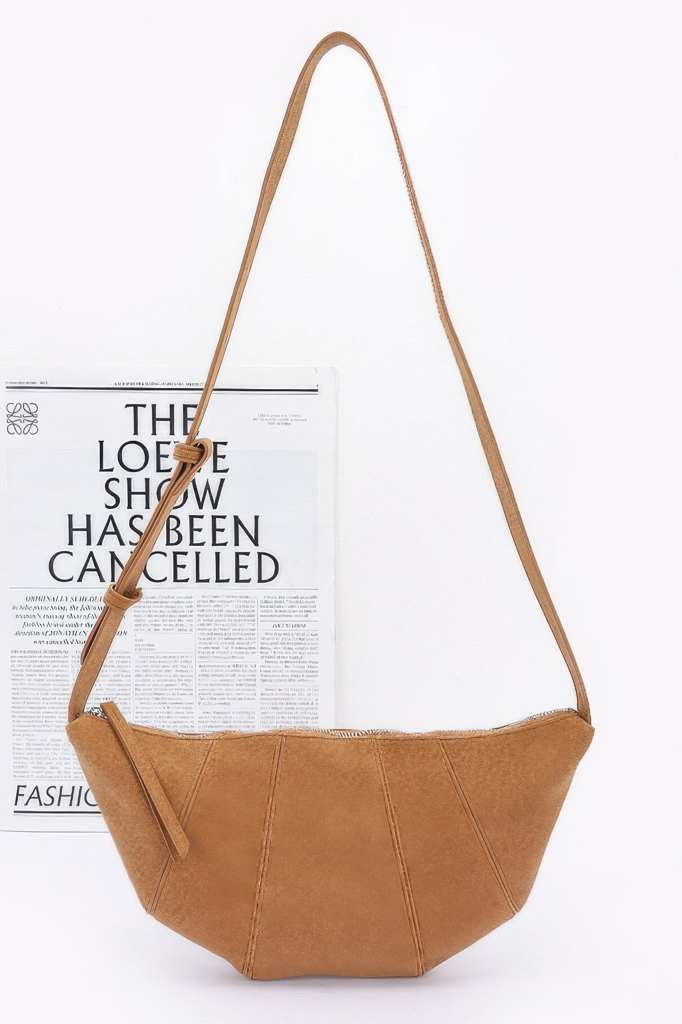 Faux Suede Croissant Bag