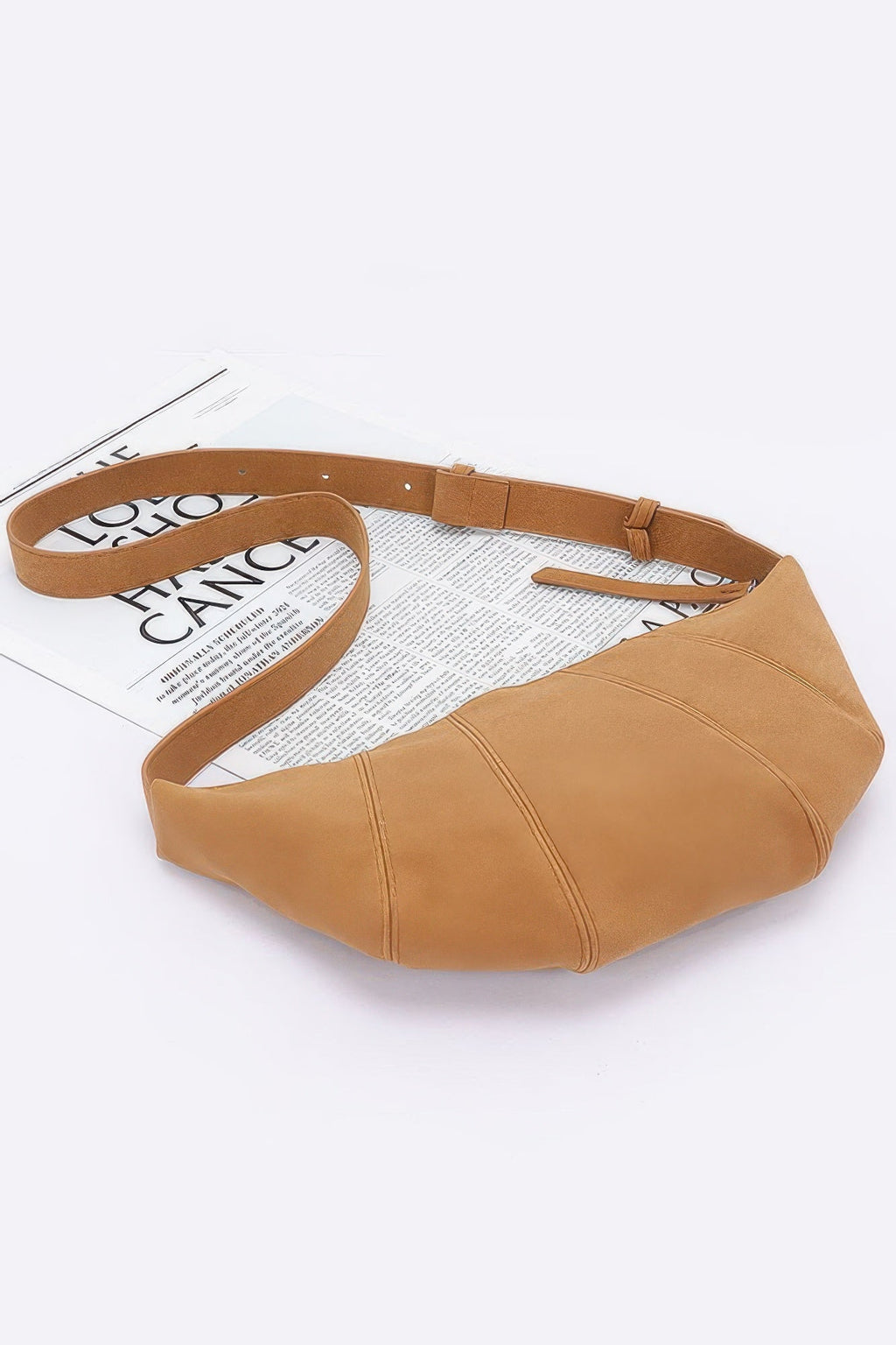Faux Suede Croissant Bag
