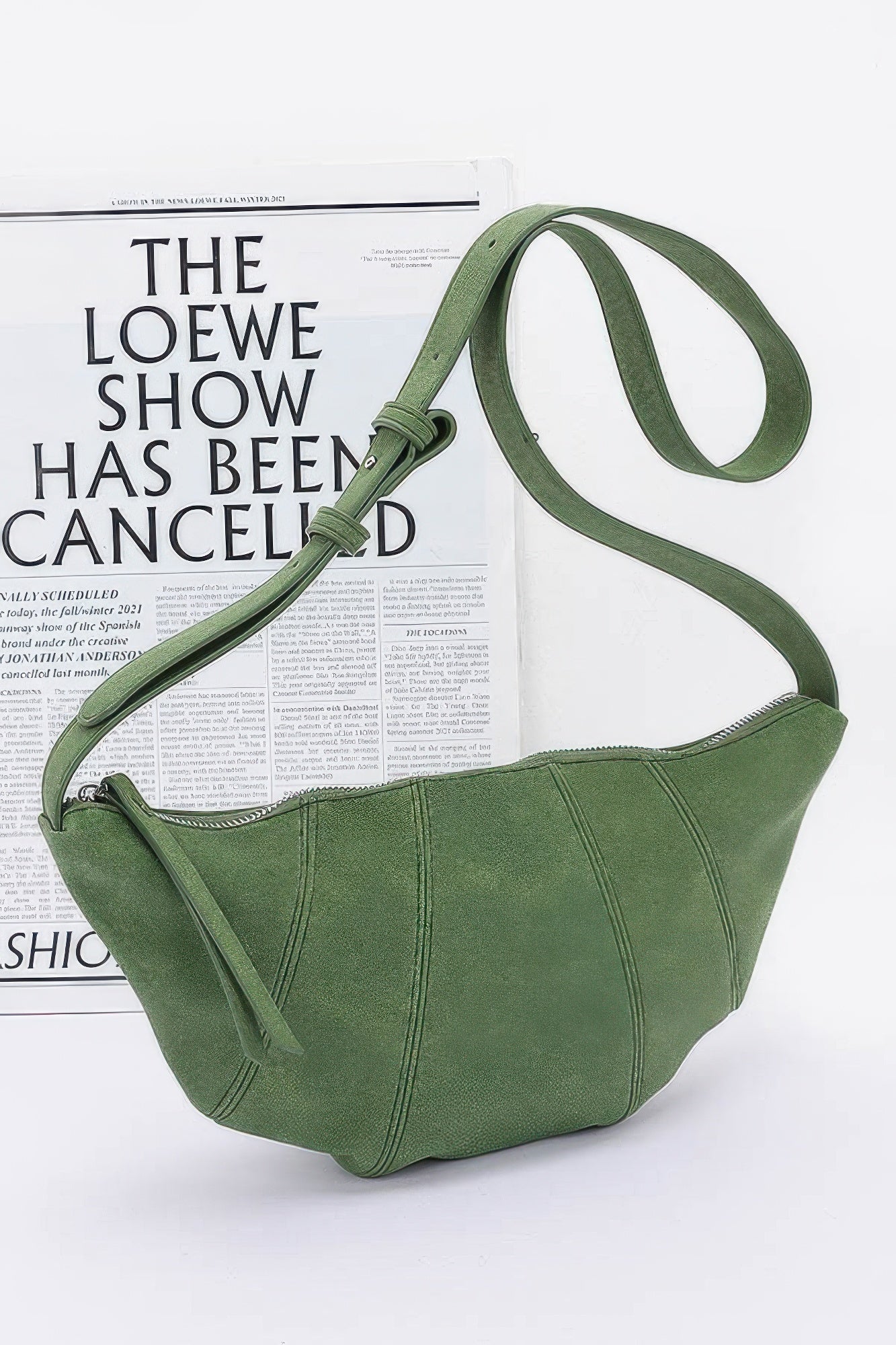 Faux Suede Croissant Bag