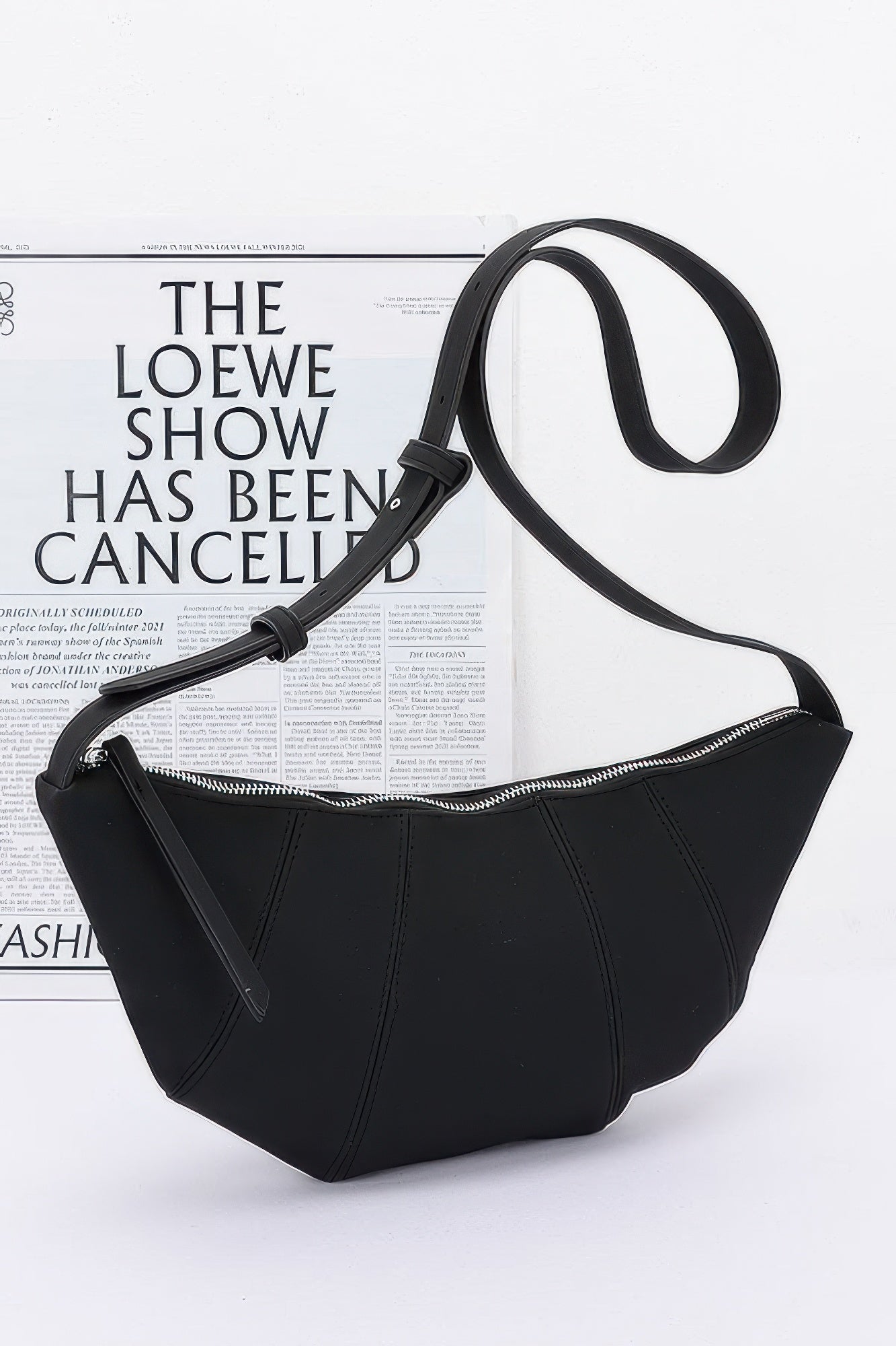 Faux Suede Croissant Bag