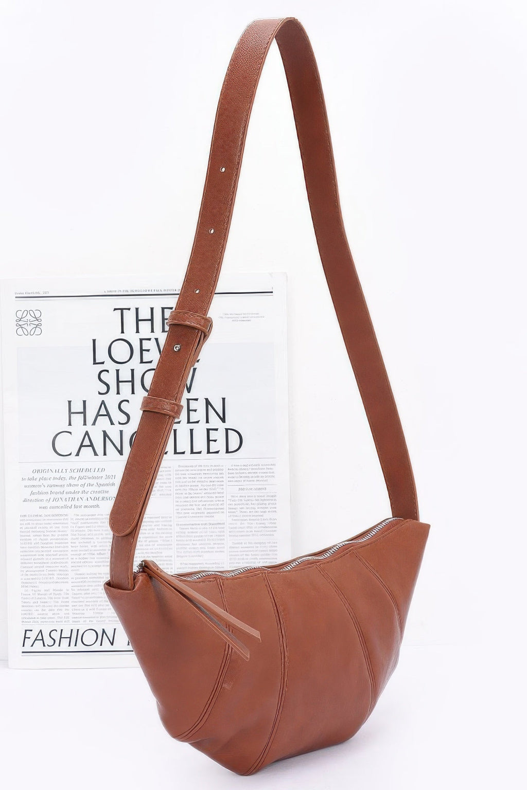 Faux Leather Croissant Bag