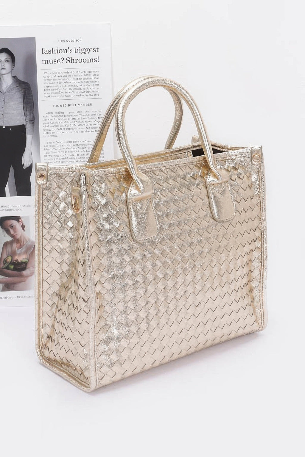 Metallic Braided Tote Bag