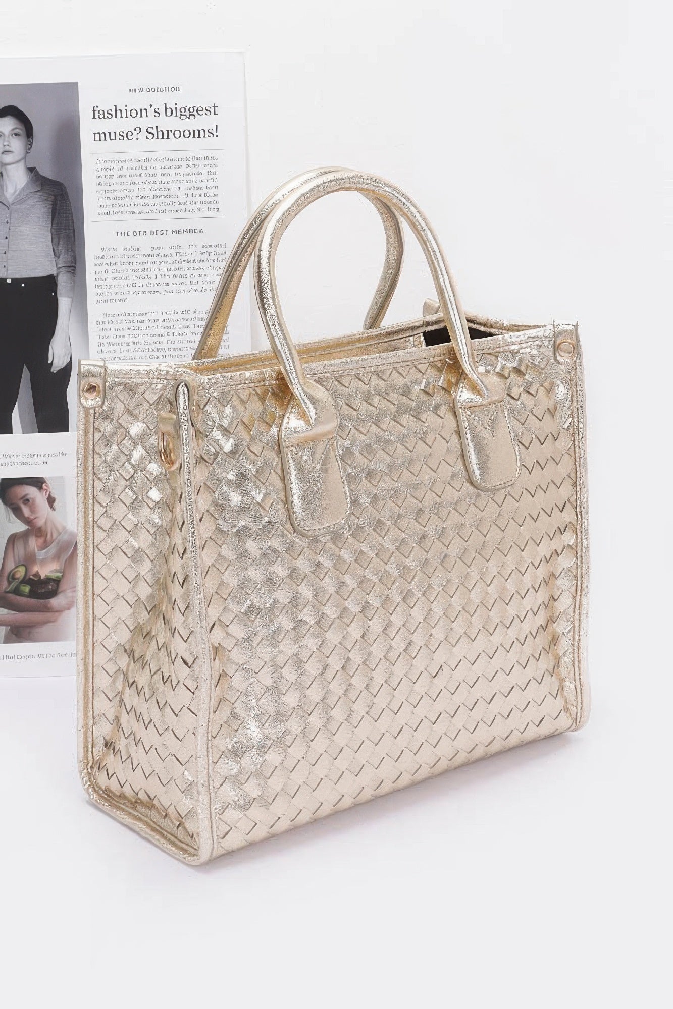 Metallic Braided Tote Bag