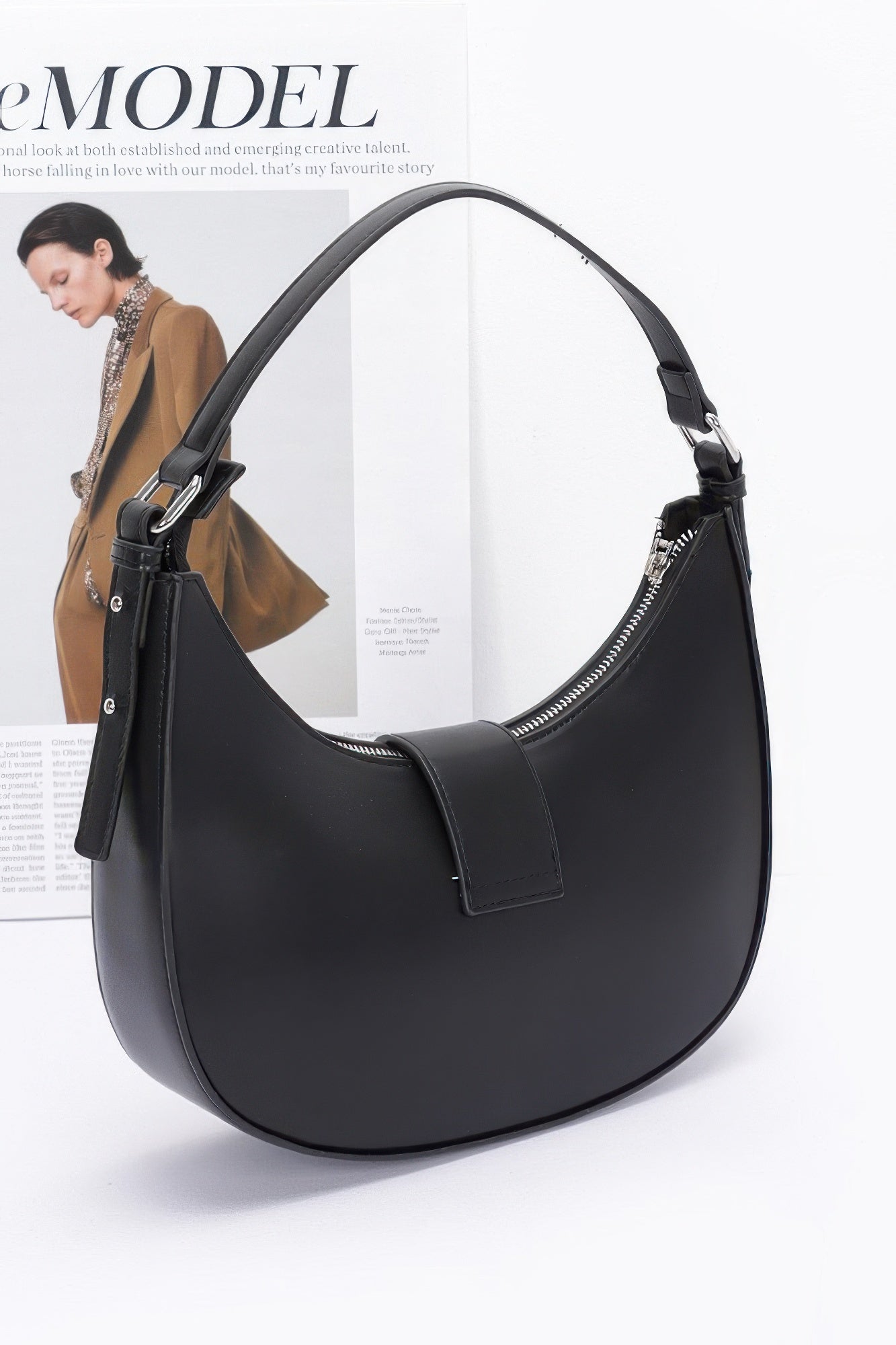 Faux Leather Hobo Bag
