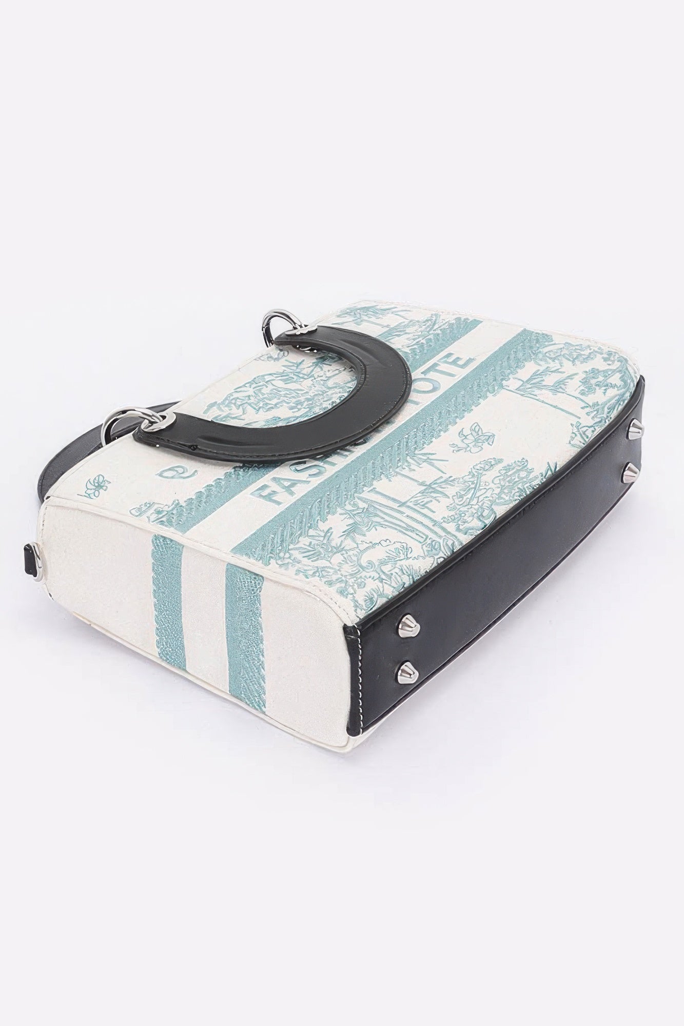 Embroidery Faux Leather Tote Bag