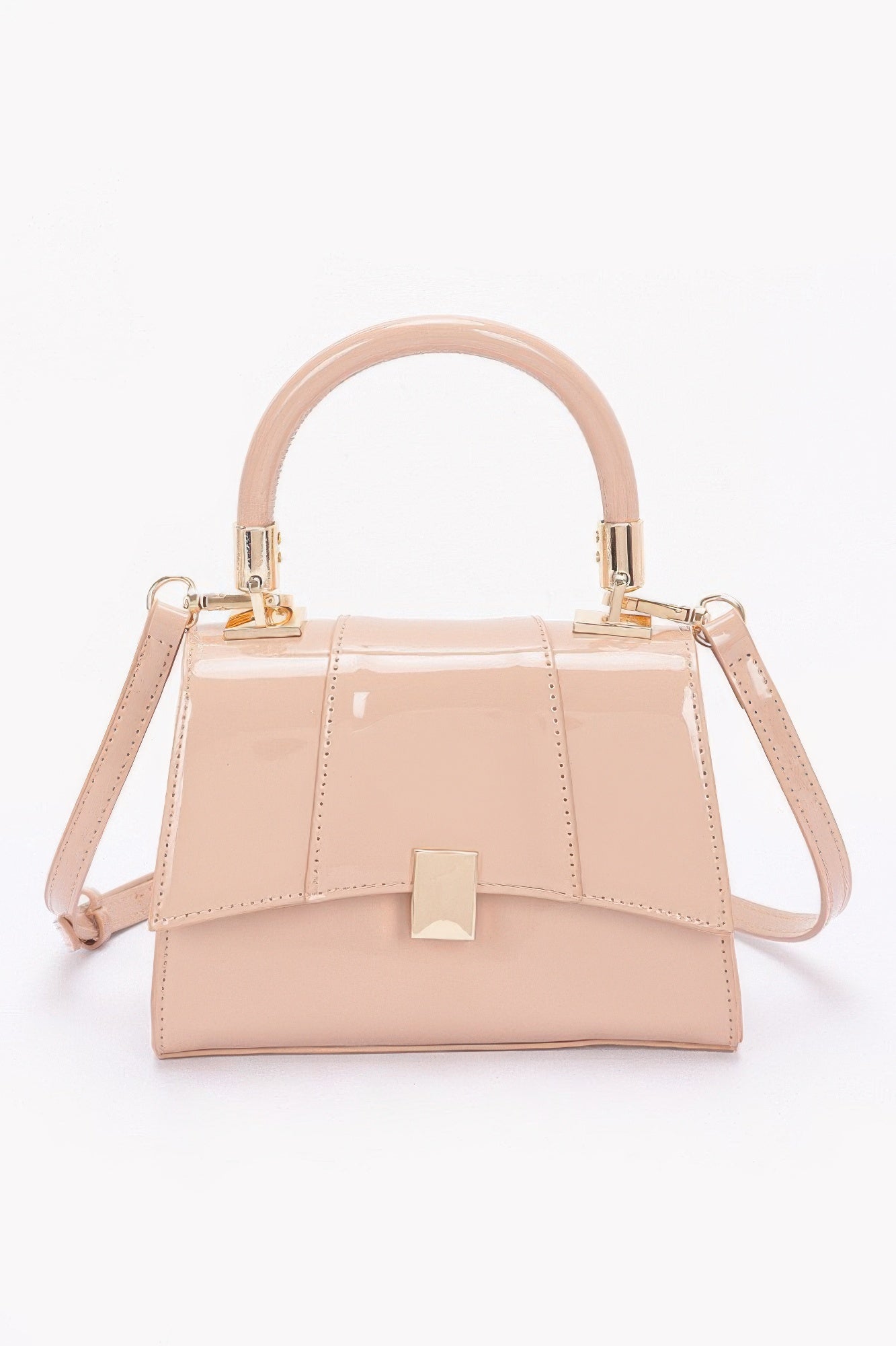 Enamel Flap Crossbody Bag