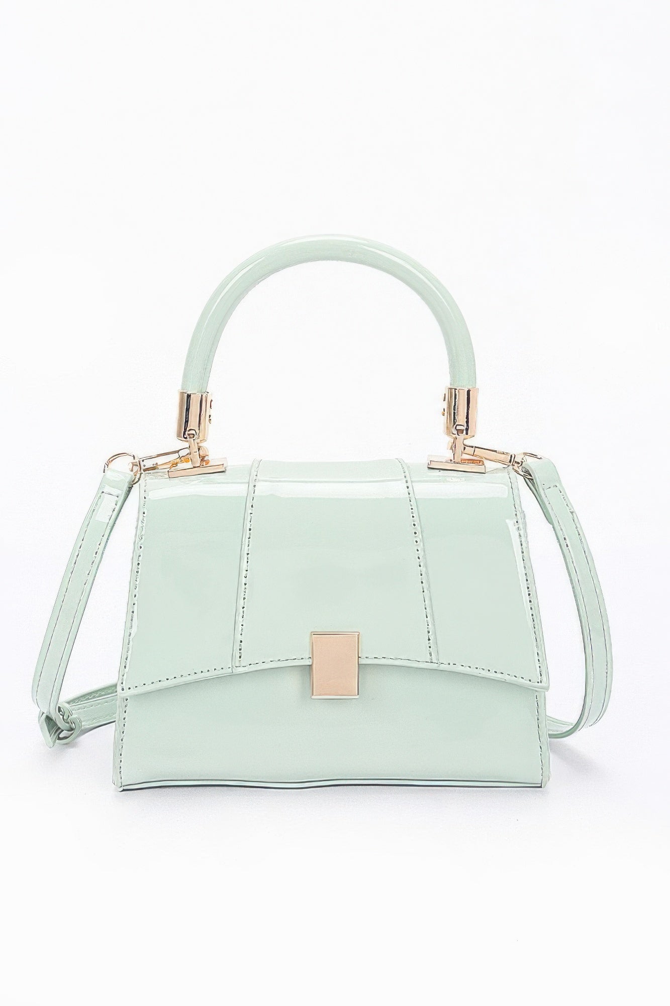 Enamel Flap Crossbody Bag