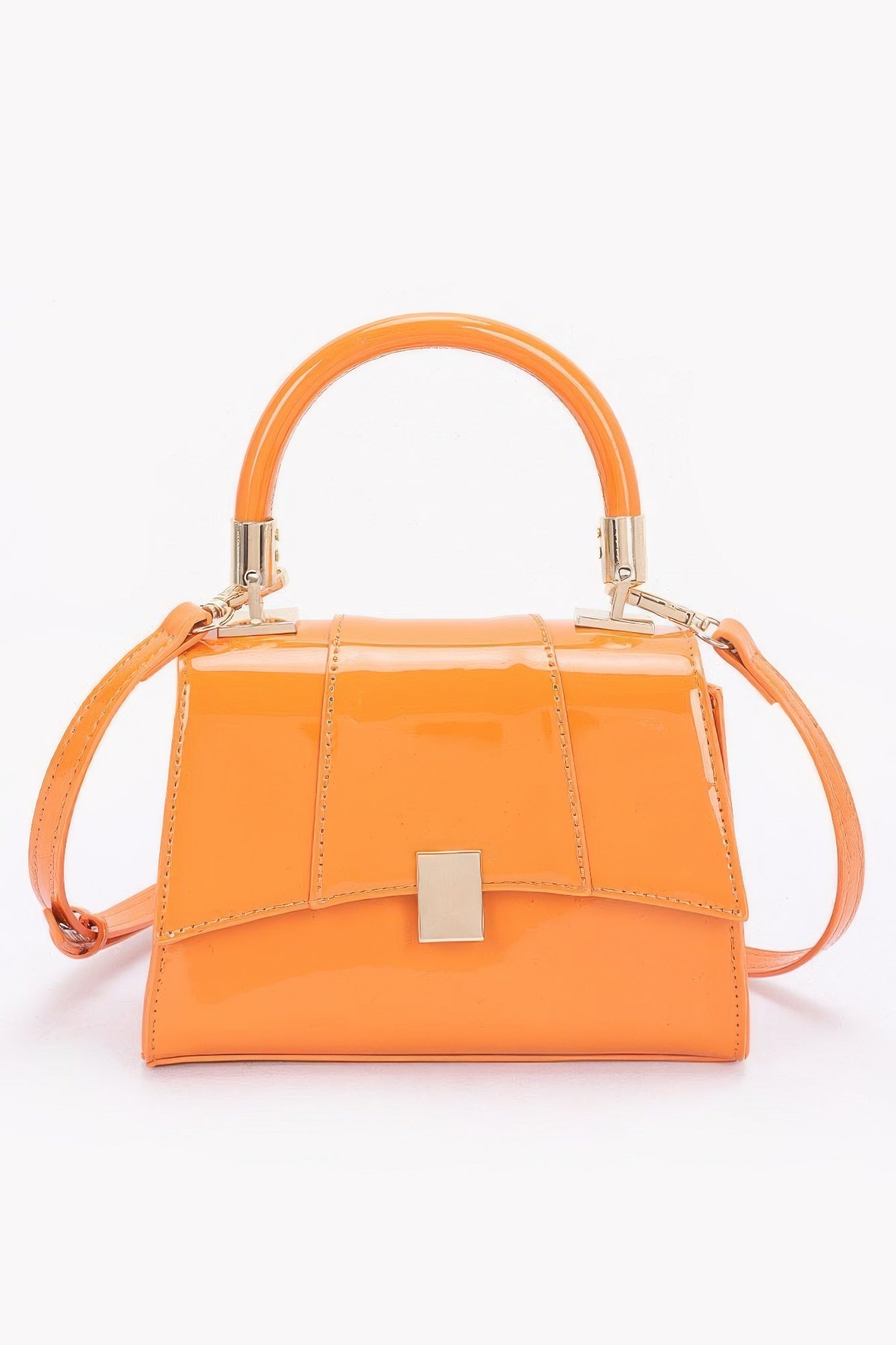 Enamel Flap Crossbody Bag