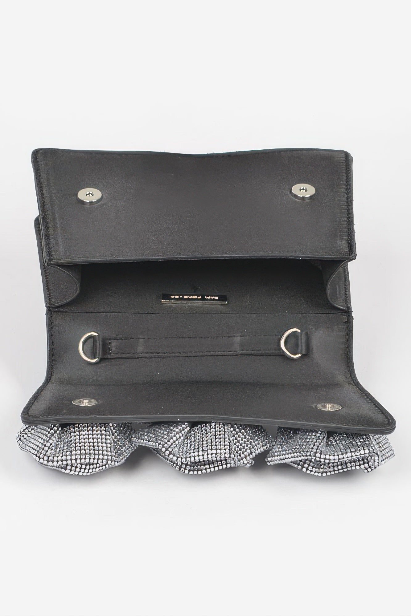 Faux Leather Rhinestone Hot Fix Flower Bag