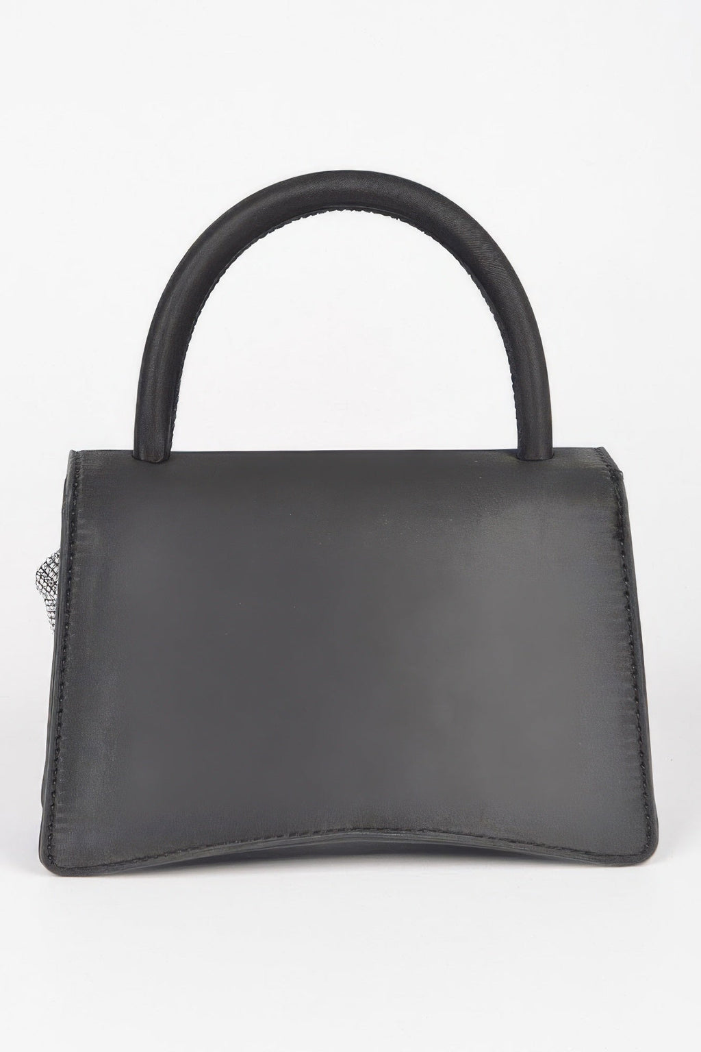 Faux Leather Rhinestone Hot Fix Flower Bag