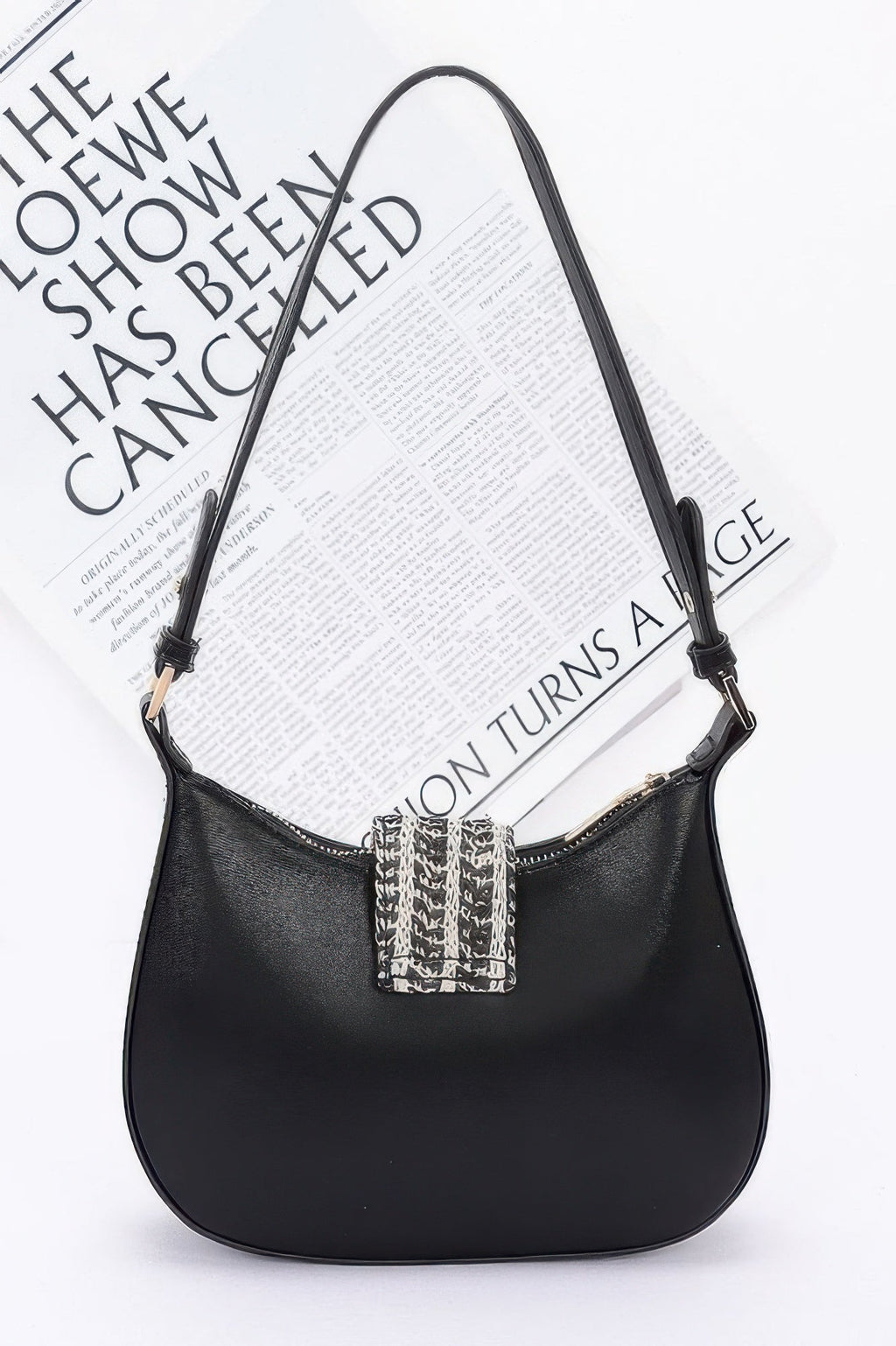 Faux Leather Hobo Bag